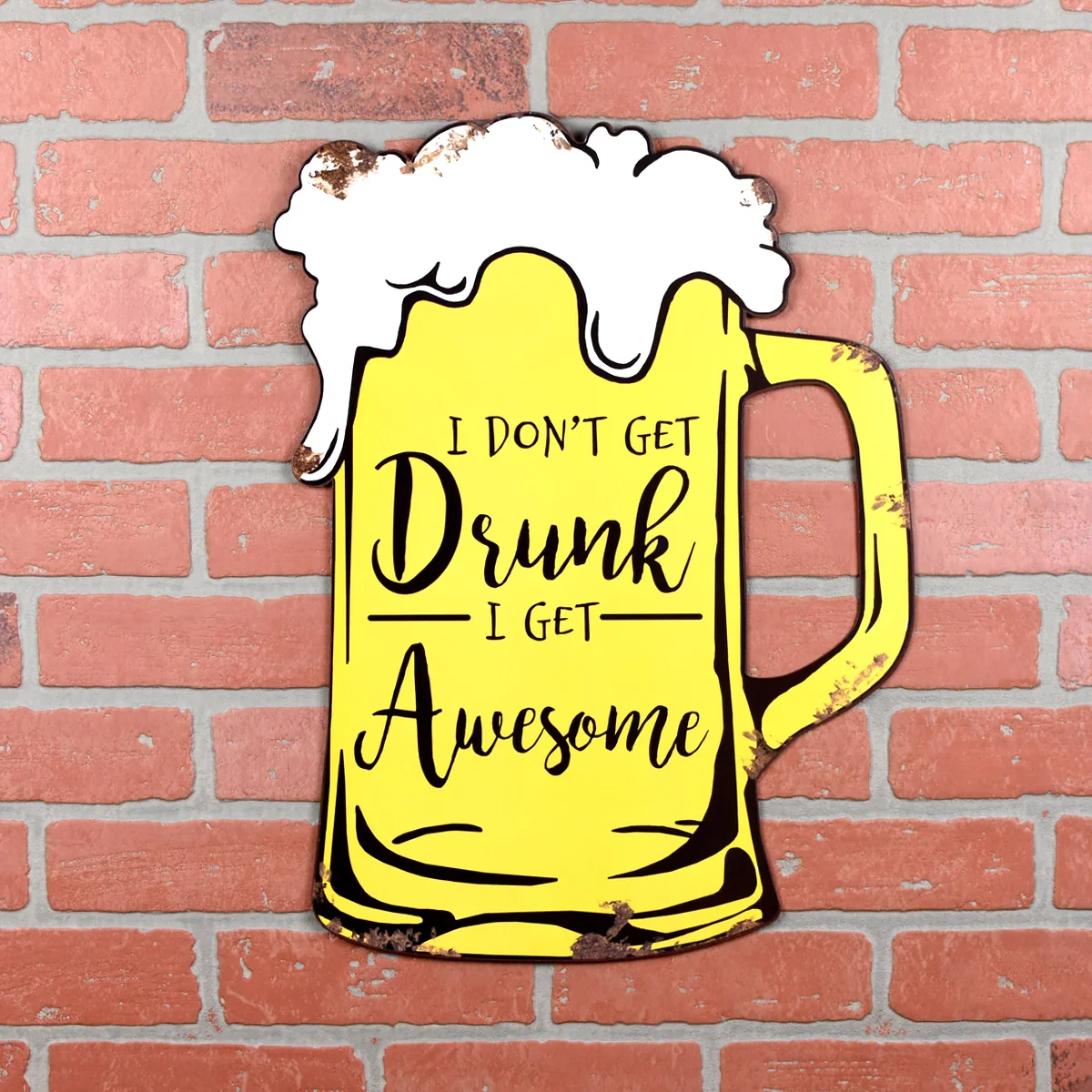 Funny Frosty Beer Mug I Dont Get Drunk Awesome Sign Man Cave Home Bar Wall Decor - Image 3