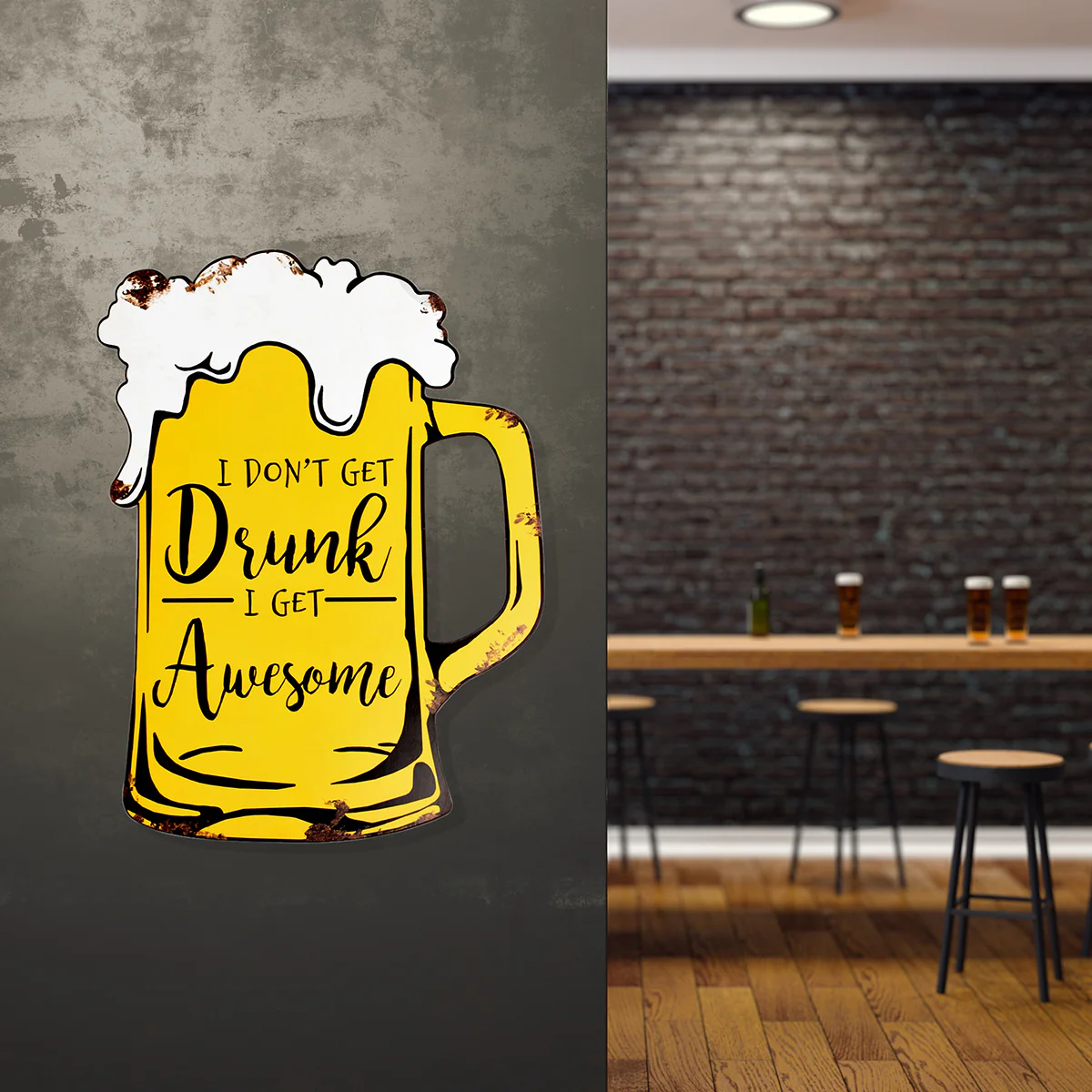 Funny Frosty Beer Mug I Dont Get Drunk Awesome Sign Man Cave Home Bar Wall Decor - Image 5