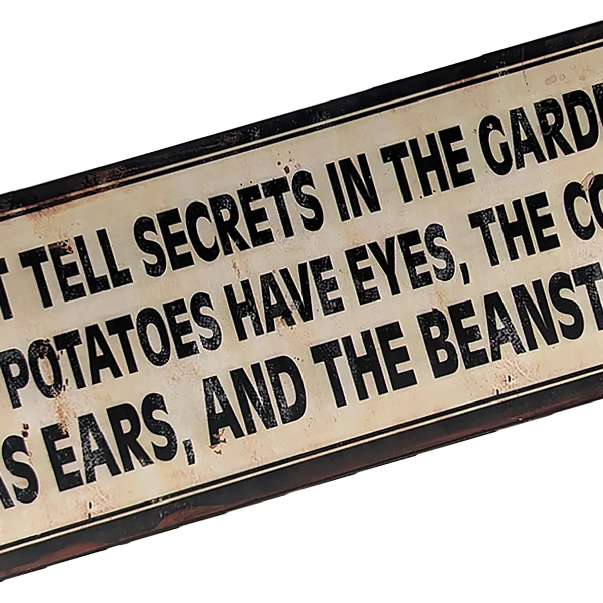 Funny Garden Secrets Fence Sign Rustic Backyard Outdoor Patio Tin Metal Yard Art - Image 2