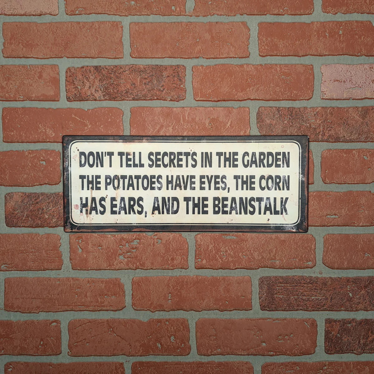 Funny Garden Secrets Fence Sign Rustic Backyard Outdoor Patio Tin Metal Yard Art - Image 4