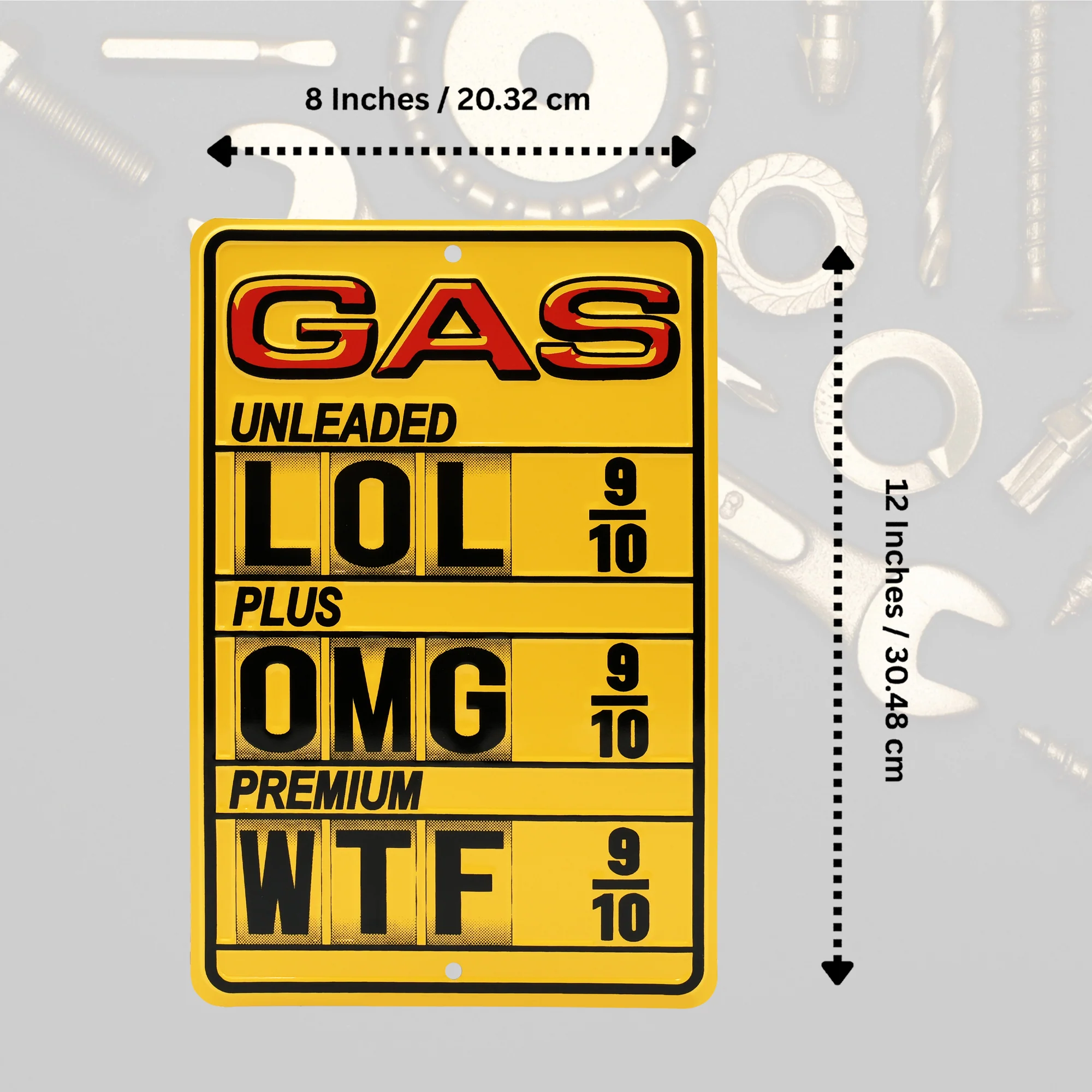 Metal Garage Gas Station Sign OMG LOL WTF Funny Man Cave Vintage Car Wall Decor - Image 5