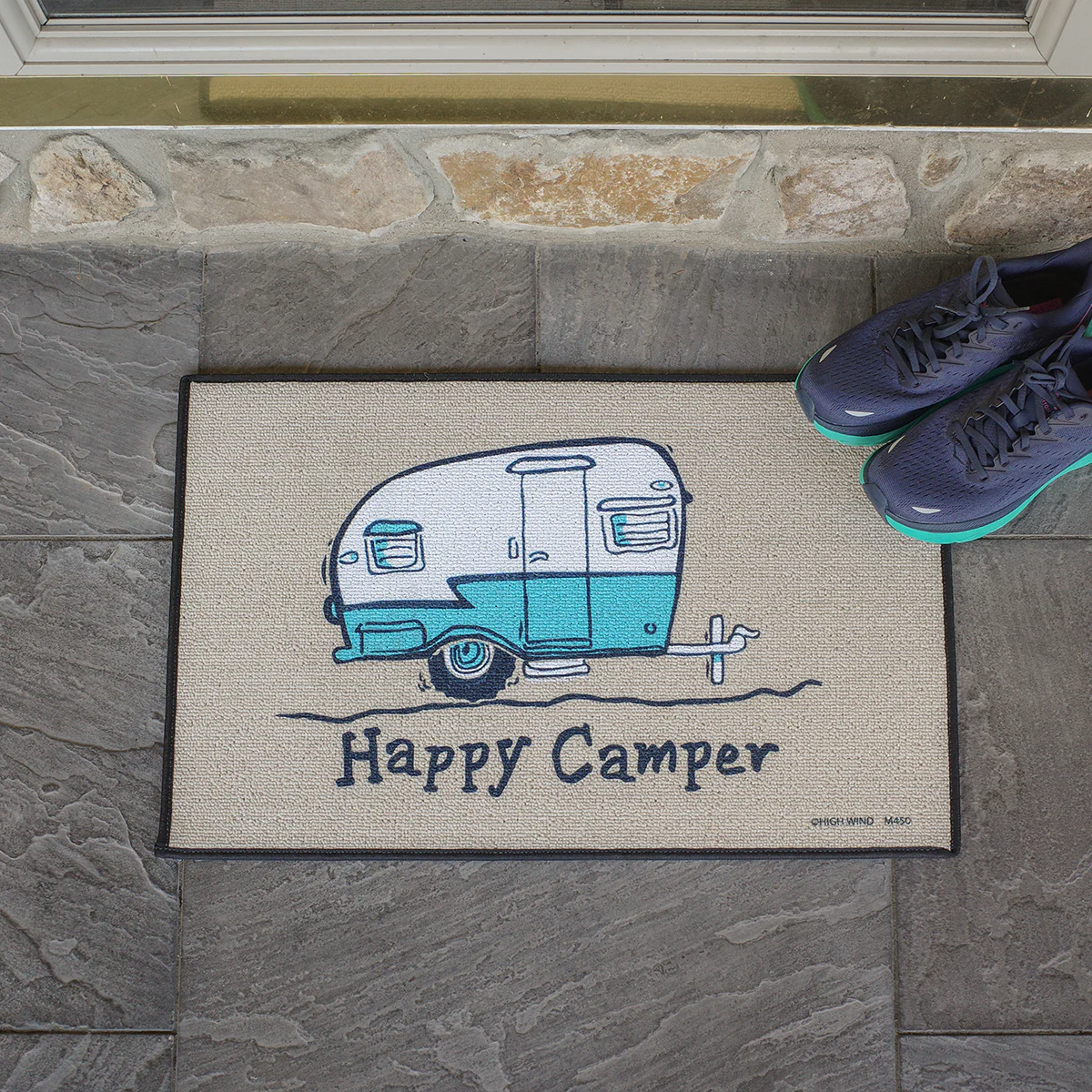 Funny Happy Camper Tan Outdoor Welcome Doormat Novelty Floor Rug Front Door Mat - Image 4