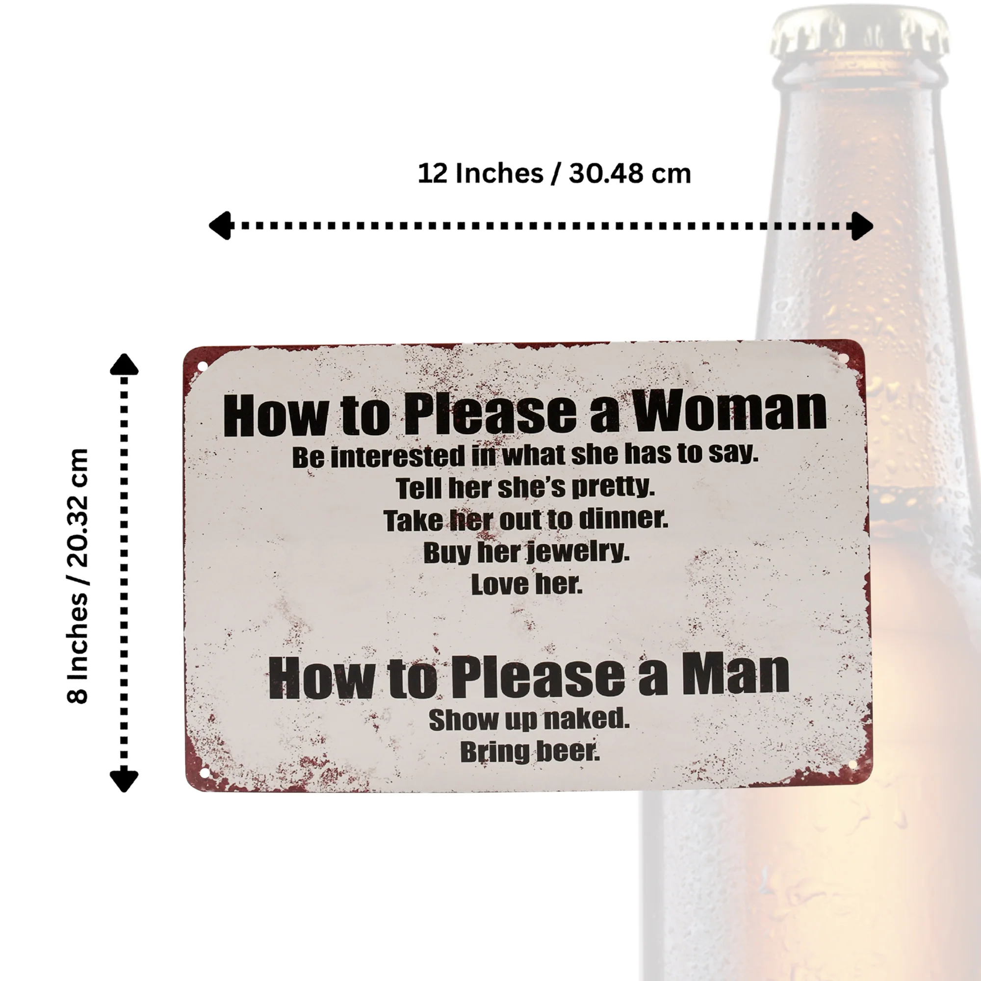 Vintage Funny How Please A Women Metal Sign Man Cave Garage Wall Bar Room Decor - Image 5