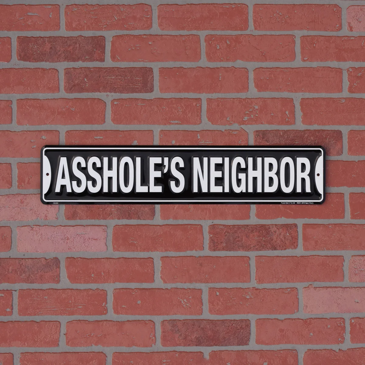 Funny Metal Assholes Neighbor Street Road Sign Tin Garage Man Cave Wall Decor - Image 2