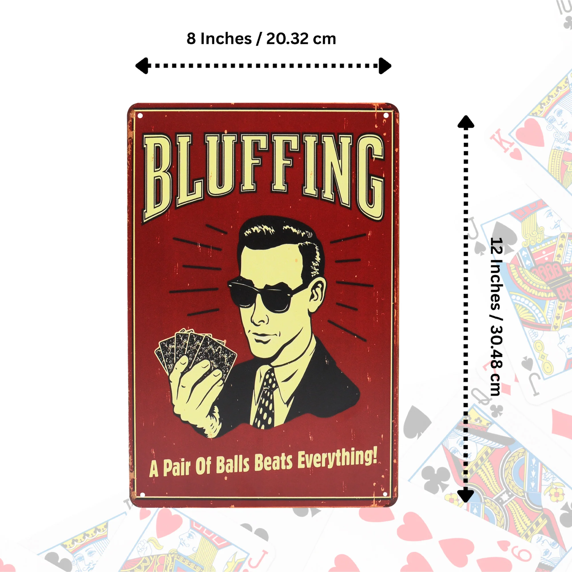 Funny Metal Bluffing Poker Sign Man Cave Bar Dorm Room Casino Theme Party Decor - Image 5