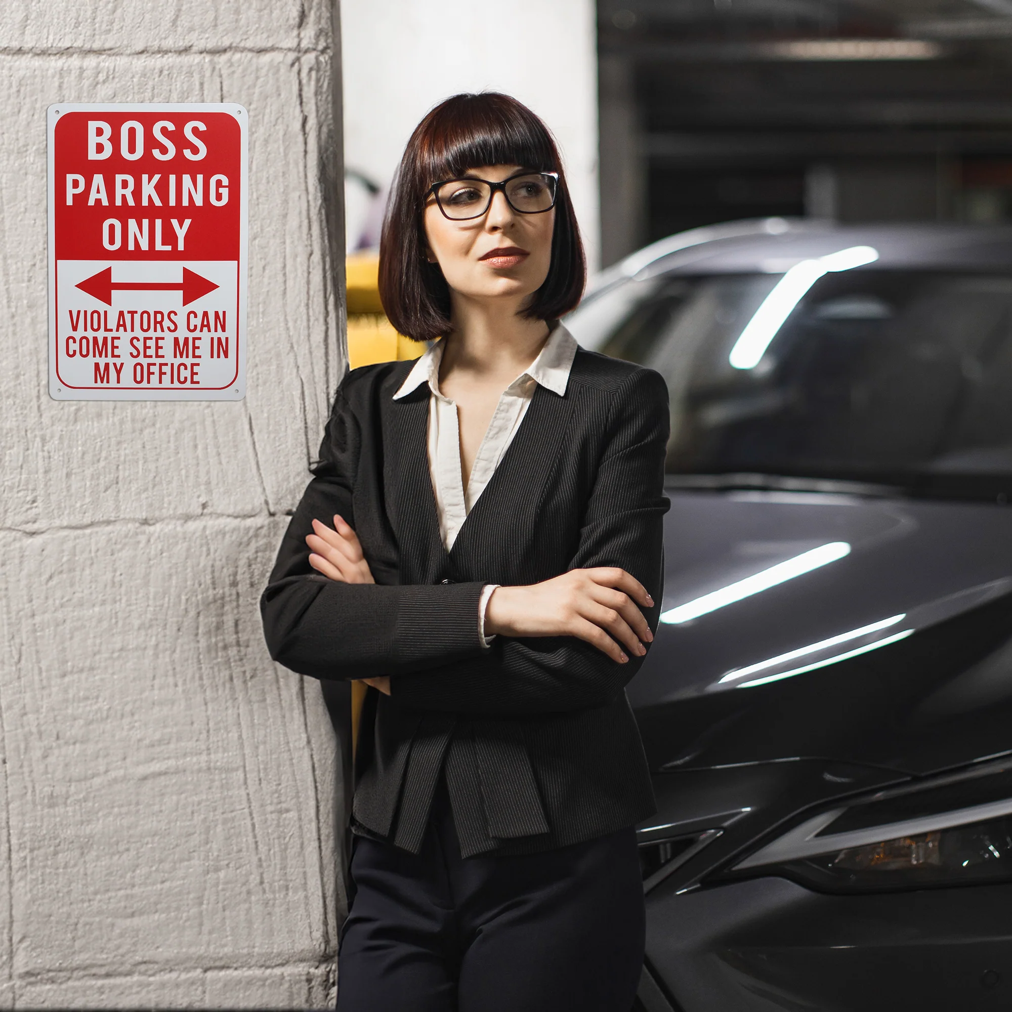 Metal Boss Parking Only Sign Yard Sign, Office Wall Decor Funny Gifts for Boss - Image 6