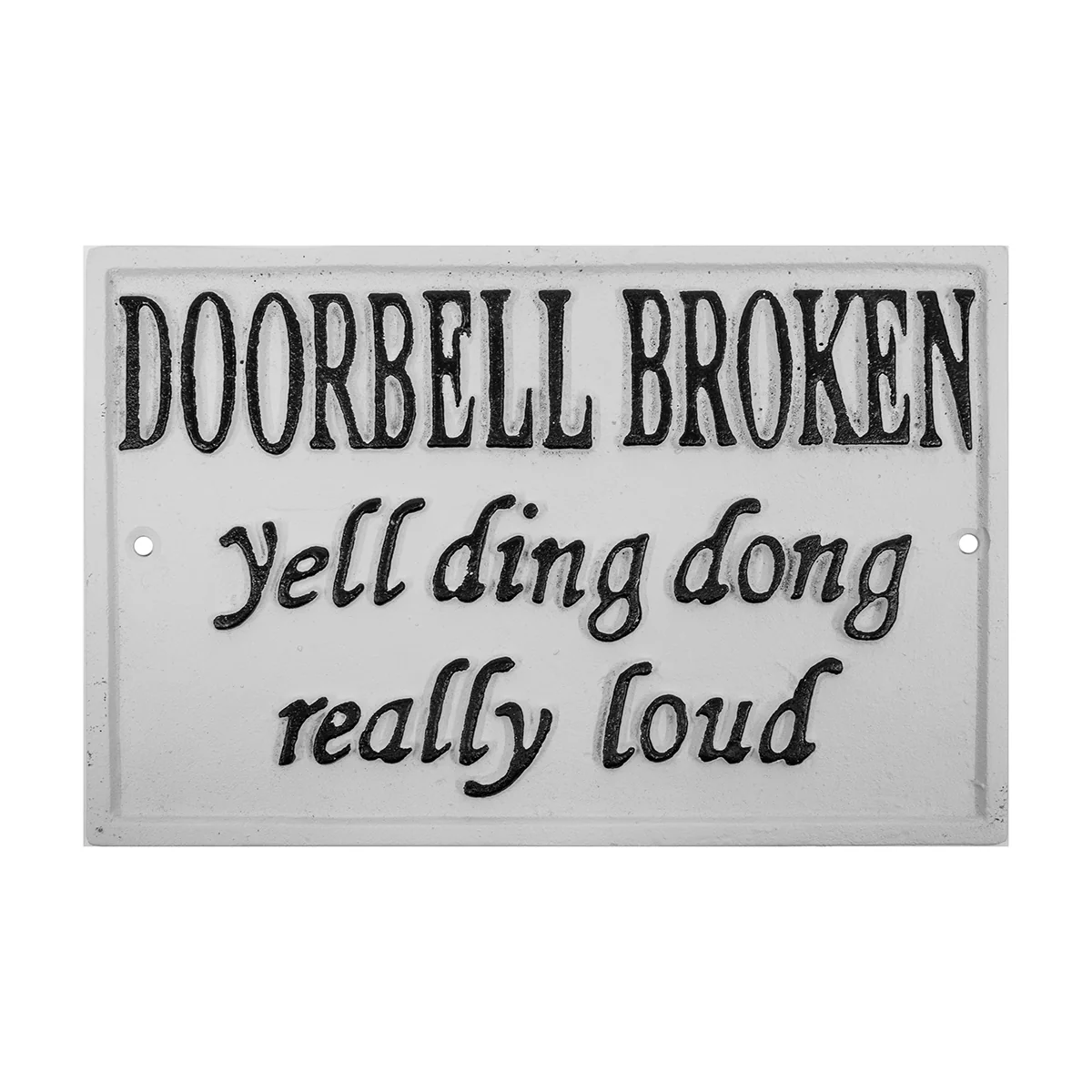Funny Metal Broken Doorbell Yell Ding Dong Wall Sign Front Porch Door Home Decor