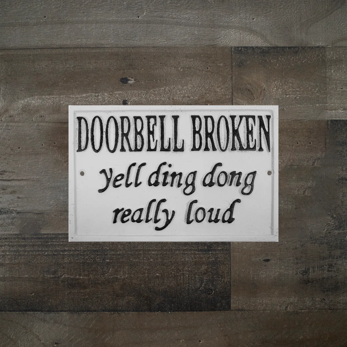 Funny Metal Broken Doorbell Yell Ding Dong Wall Sign Front Porch Door Home Decor - Image 3
