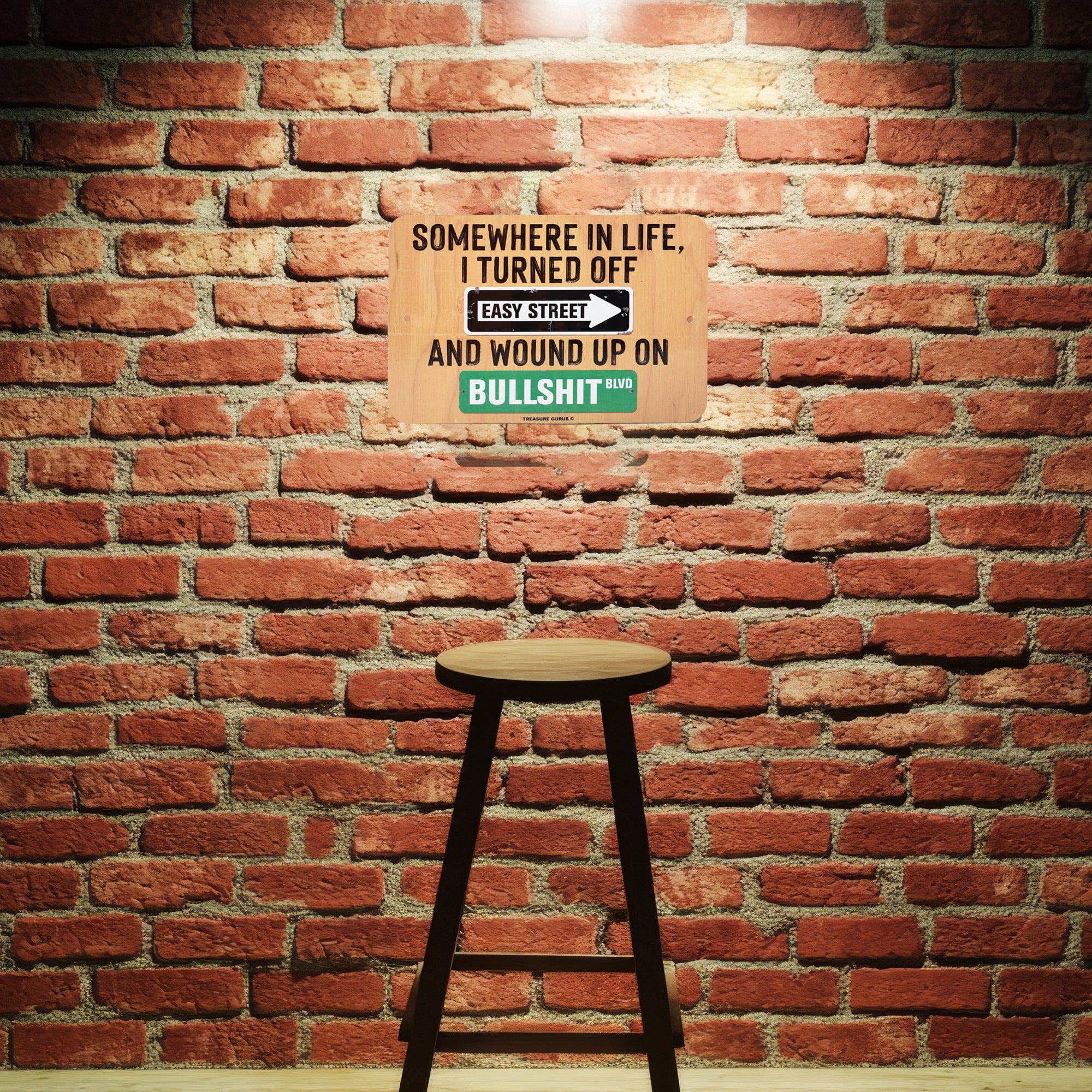Funny Somewhere I Turned Off Easy Street Sign Man Cave Posters Garage Wall Decor - Image 10
