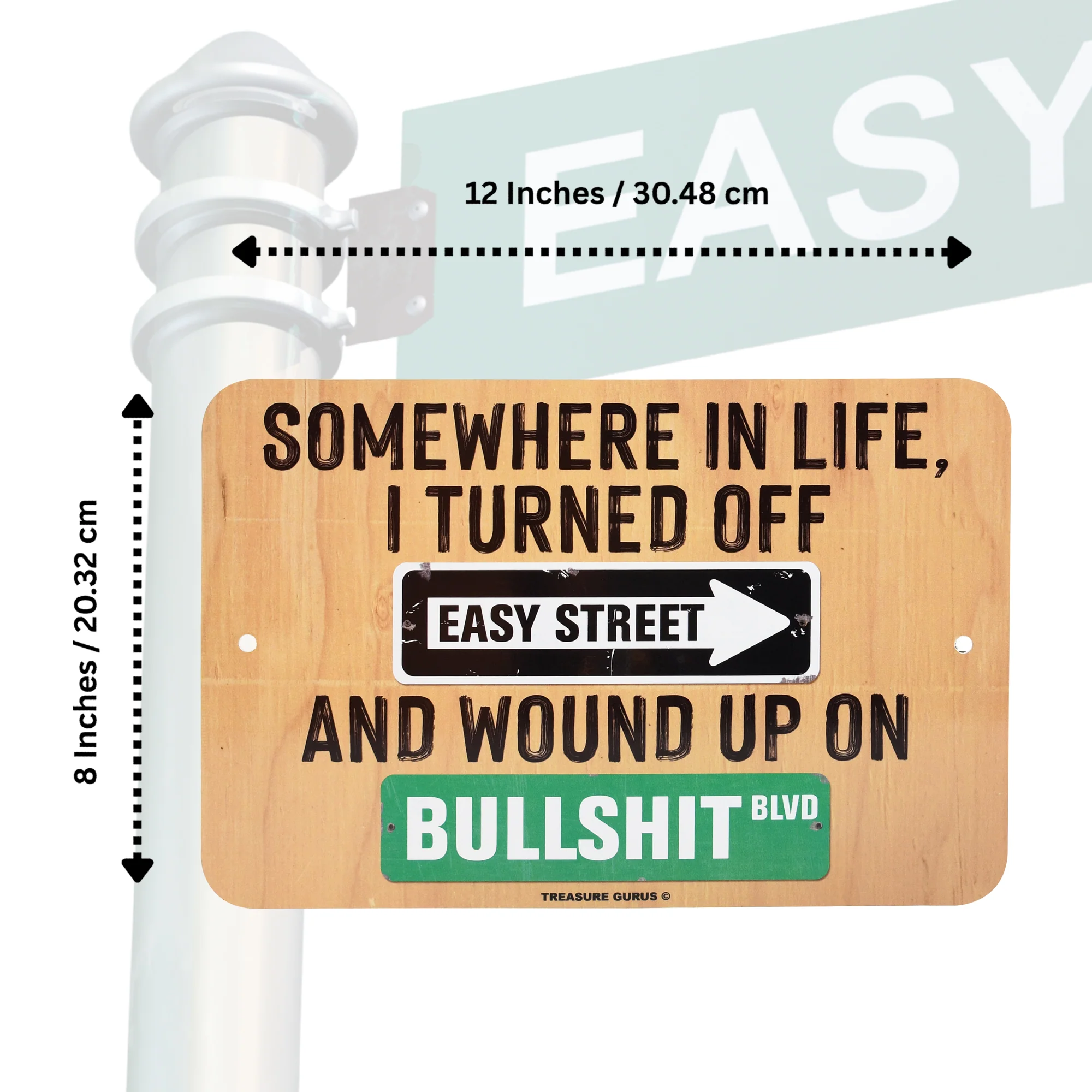 Funny Somewhere I Turned Off Easy Street Sign Man Cave Posters Garage Wall Decor - Image 5