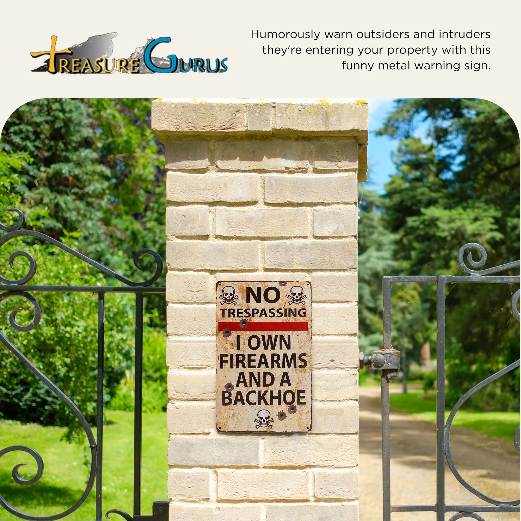 Metal No Trespassing Sign Funny Private Property Man Cave, Garage, Wall Decor - Image 4