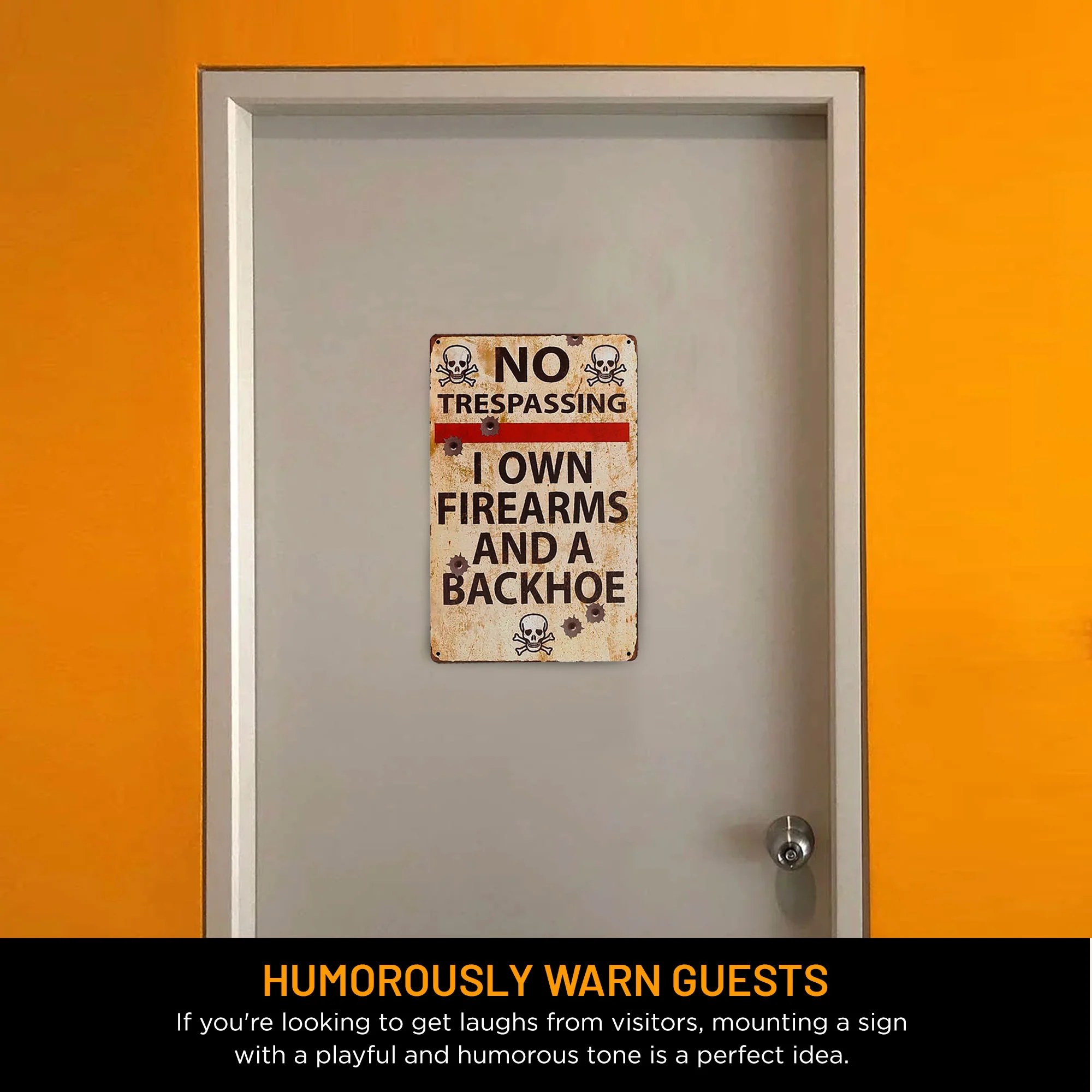 Metal No Trespassing Sign Funny Private Property Man Cave, Garage, Wall Decor - Image 6
