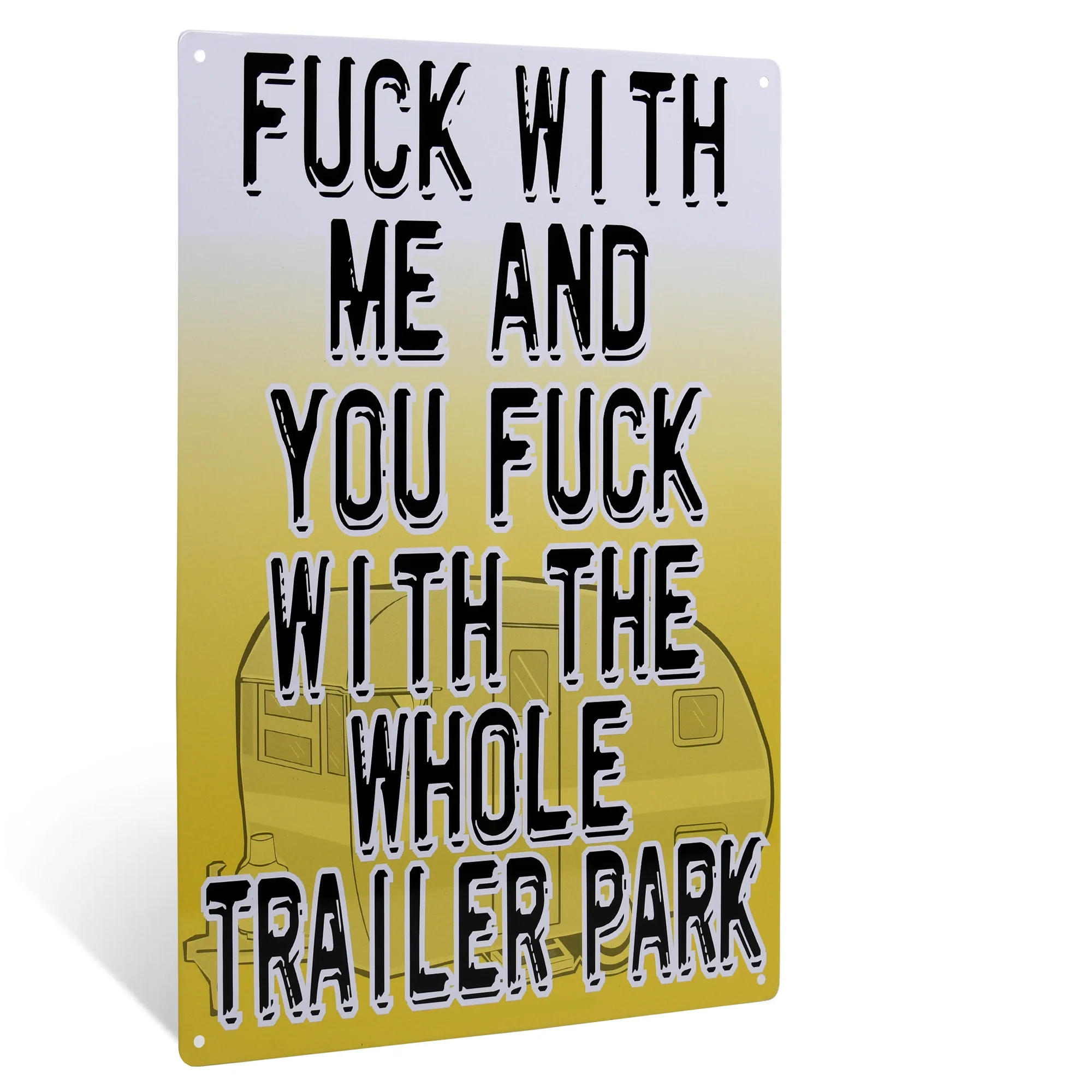 Metal Trailer Park Porch Sign Funny Metal Wall Art for Yard, Outdoor Wall Decor