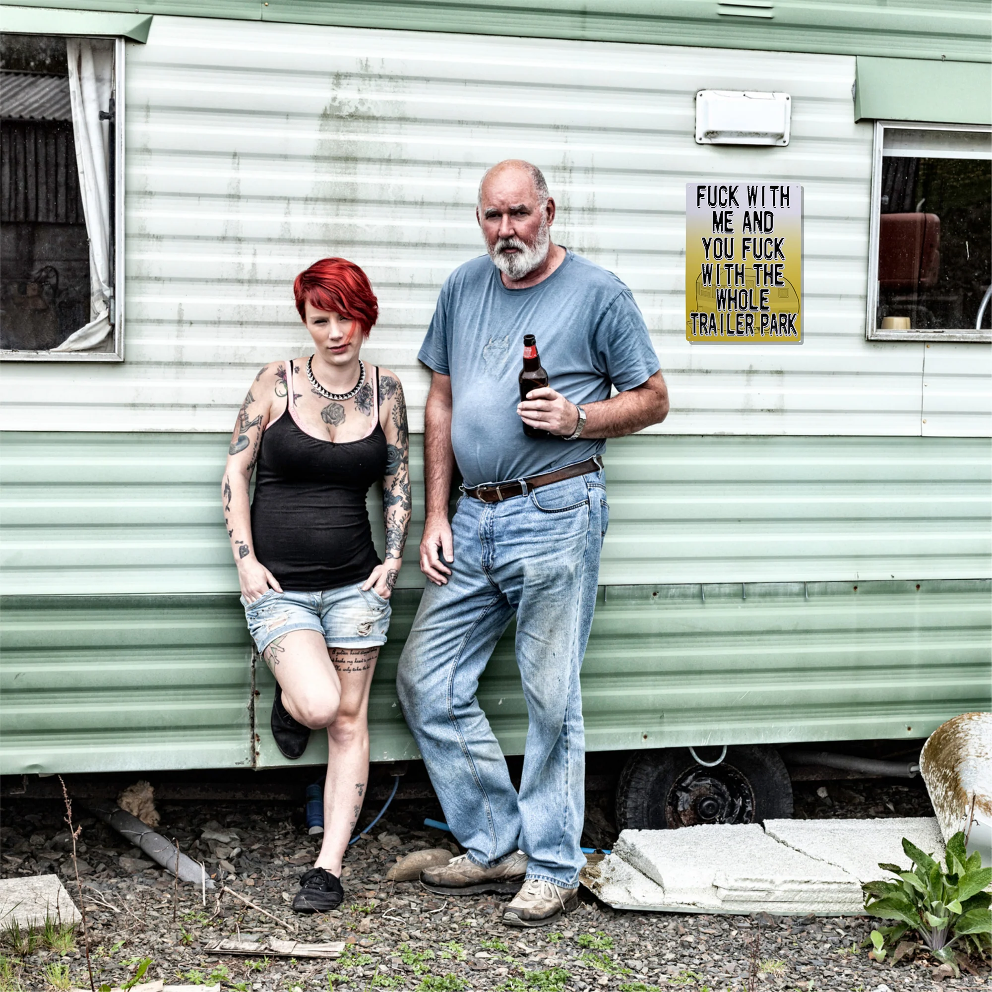 Metal Trailer Park Porch Sign Funny Metal Wall Art for Yard, Outdoor Wall Decor - Image 6