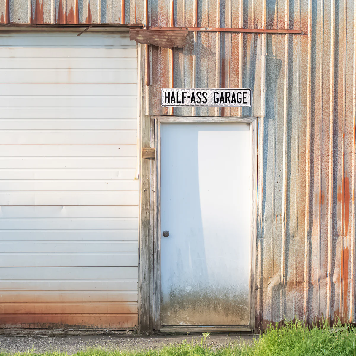 Funny Metal Half-Ass Garage Tin Street Sign Man Cave Shop Mechanic Wall Decor - Image 4