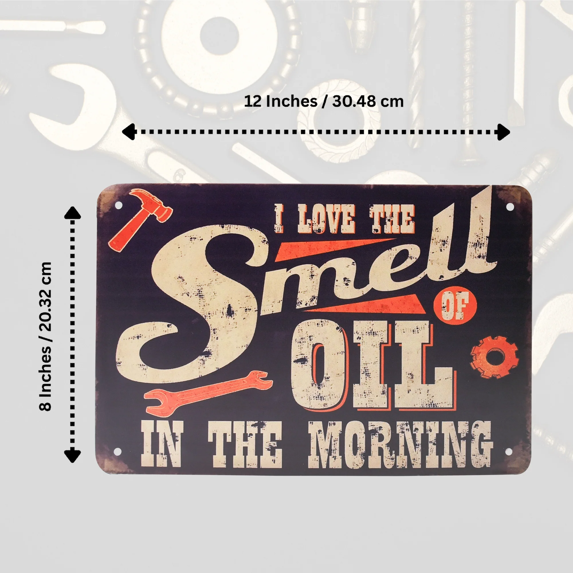 Garage Wall Sign I Love Smell Oil Wall Art for Mechanic Shop, Cool Gifts for Men - Image 5