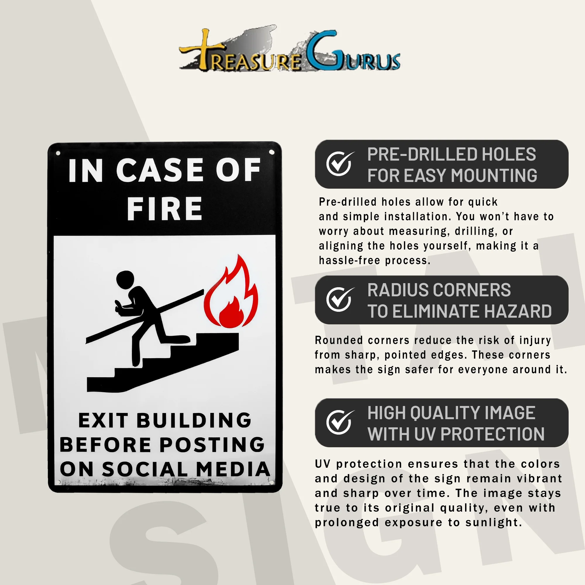 Metal In Case Fire Exit Building Before Posting Social Media Funny Warning Signs - Image 3
