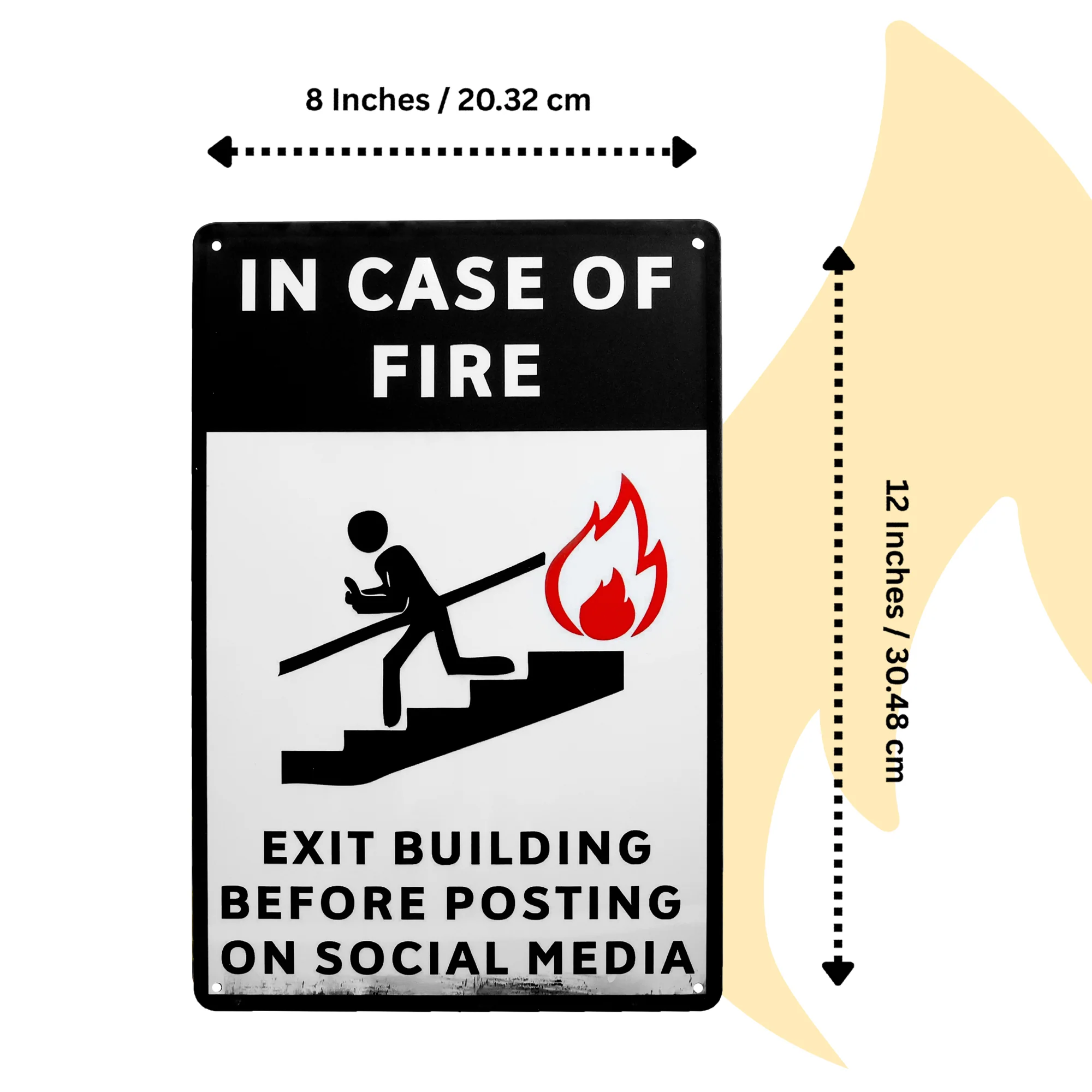 Metal In Case Fire Exit Building Before Posting Social Media Funny Warning Signs - Image 5