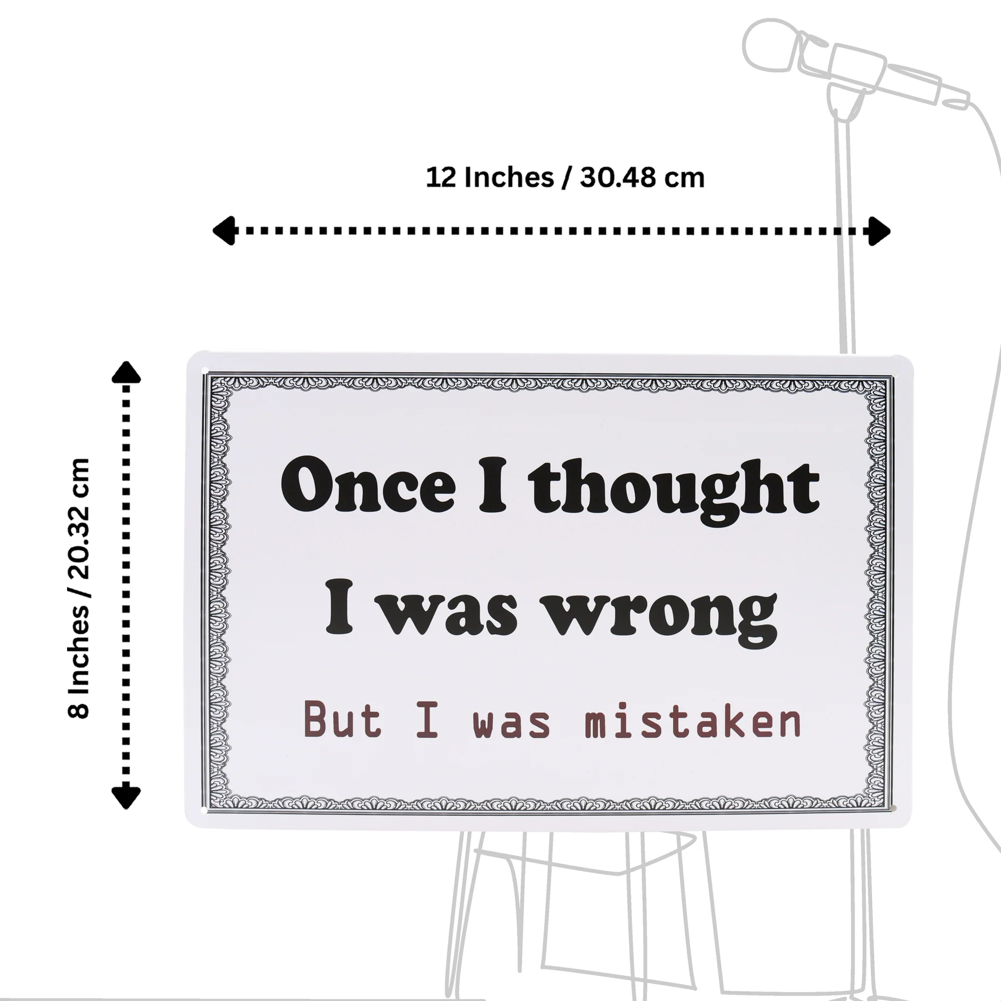 Metal Home Office Wall Decor Thought I Was Wrong Funny Sign for Desk Cubicle Art - Image 5