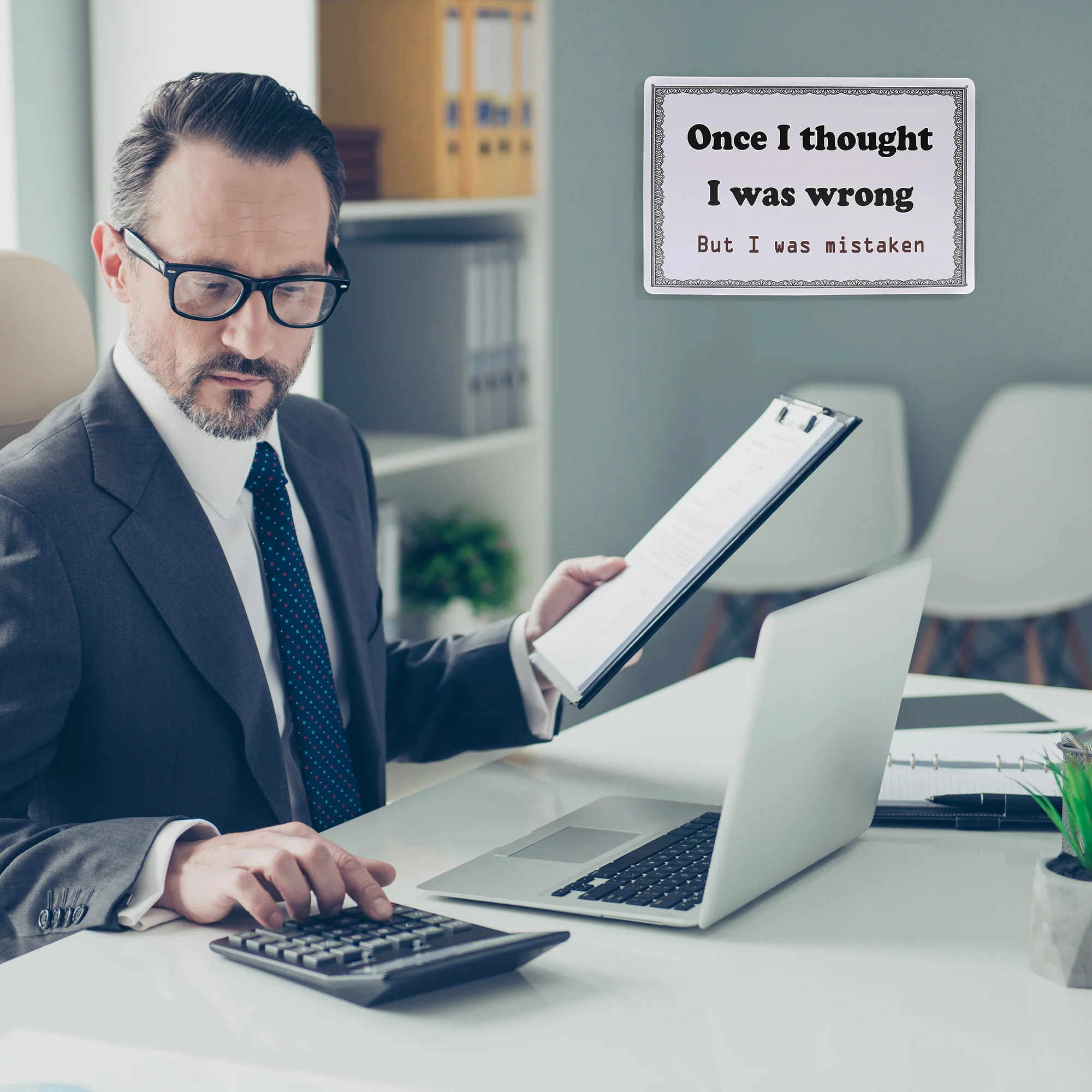 Metal Home Office Wall Decor Thought I Was Wrong Funny Sign for Desk Cubicle Art - Image 6