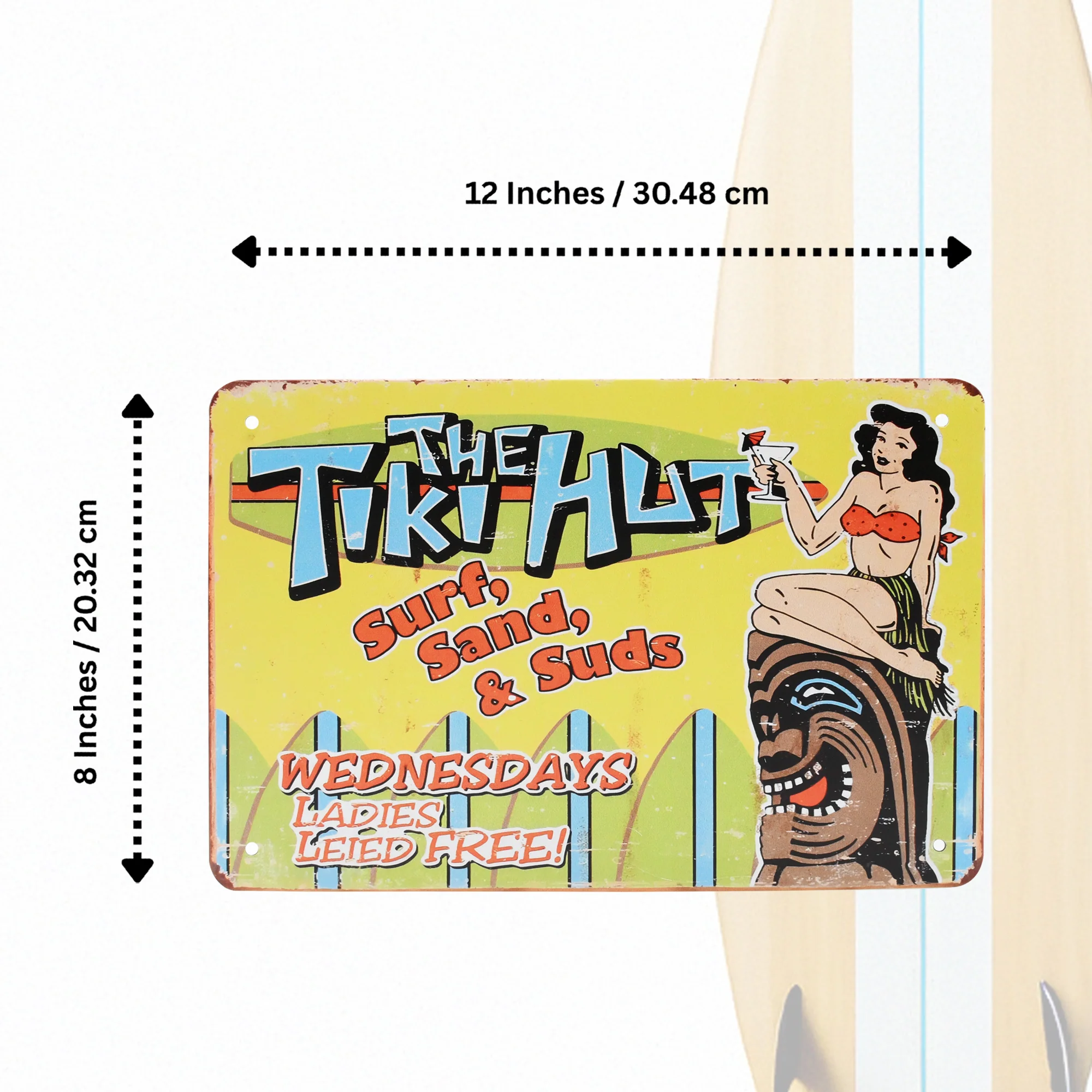 Outdoor Wall Decor Tiki Hut Porch Sign for Outdoor Bar Patio Party Vintage Metal - Image 5