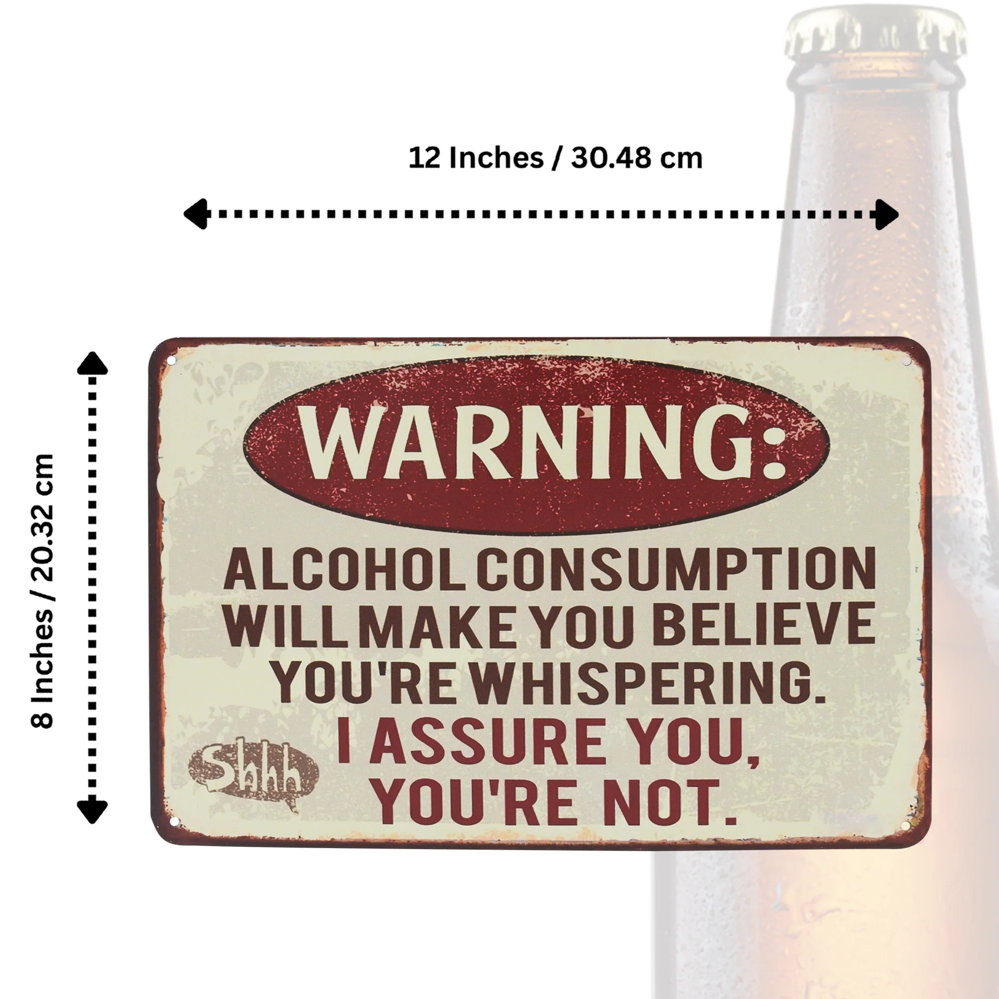Funny Metal Warning Alcohol Consumption Sign Man Cave Garage Bar Dorm Room Decor - Image 5
