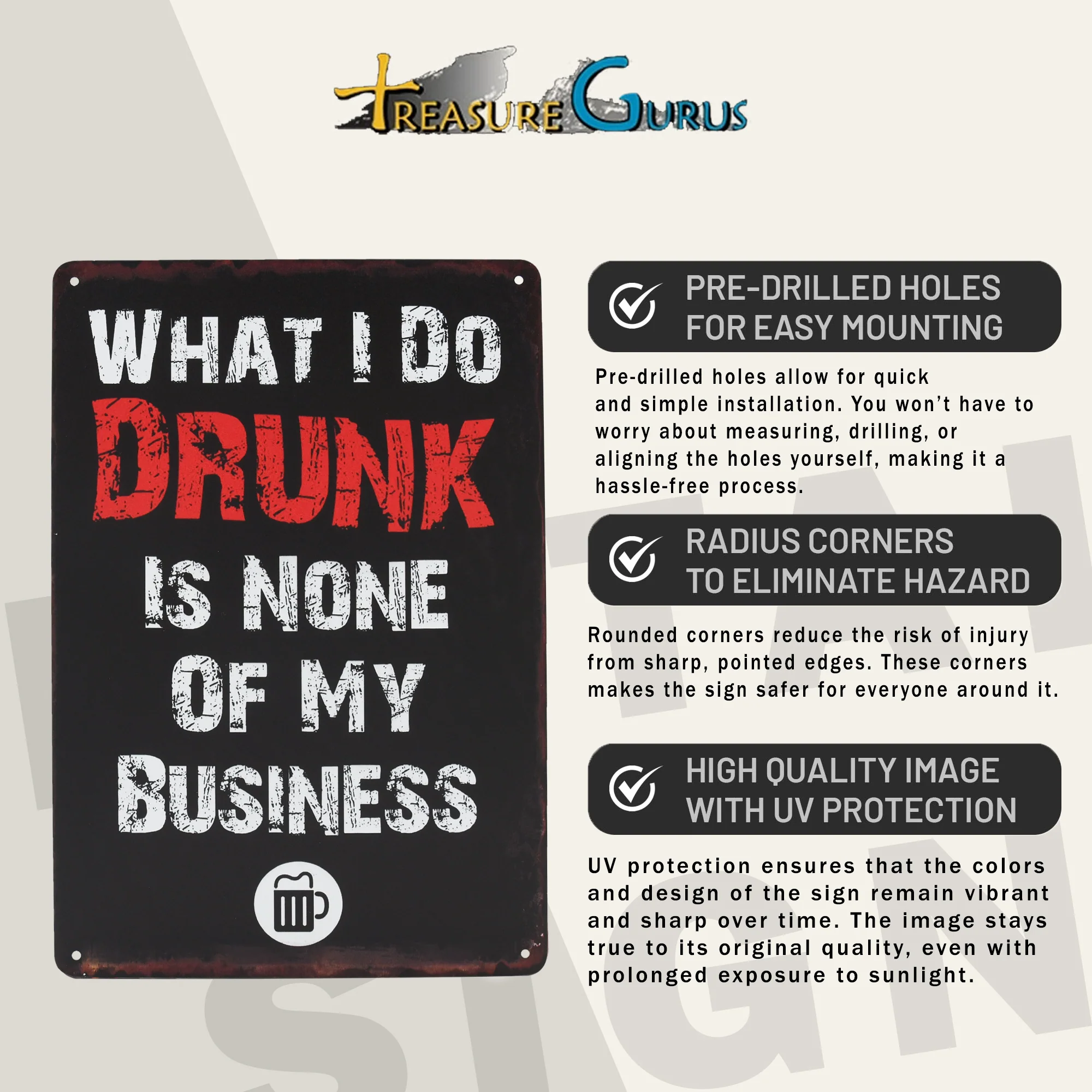 What I Do Drunk Funny Metal Wall Sign Man Cave Posters Dorm Room Apartment Decor - Image 3