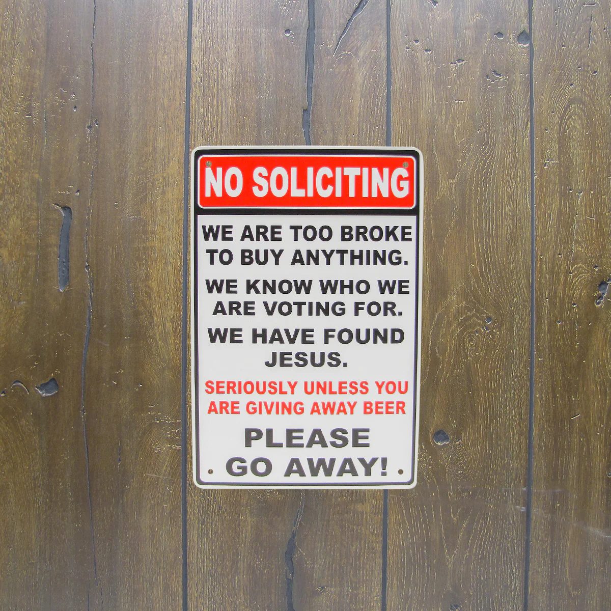 Funny No Soliciting Unless Giving Away Beer Metal Front Door Porch Home Tin Sign - Image 2