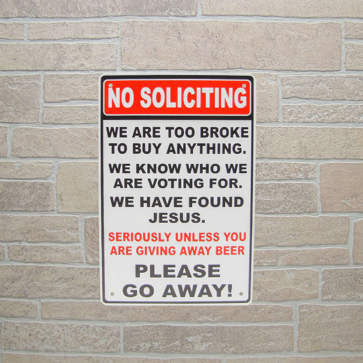Funny No Soliciting Unless Giving Away Beer Metal Front Door Porch Home Tin Sign - Image 3