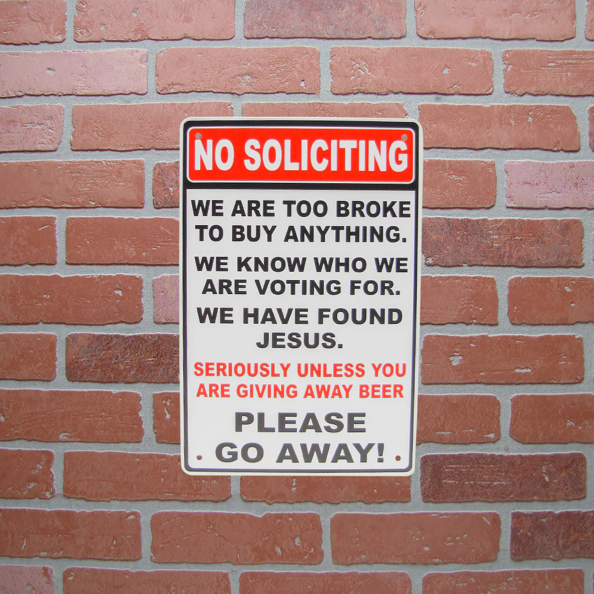 Funny No Soliciting Unless Giving Away Beer Metal Front Door Porch Home Tin Sign - Image 4