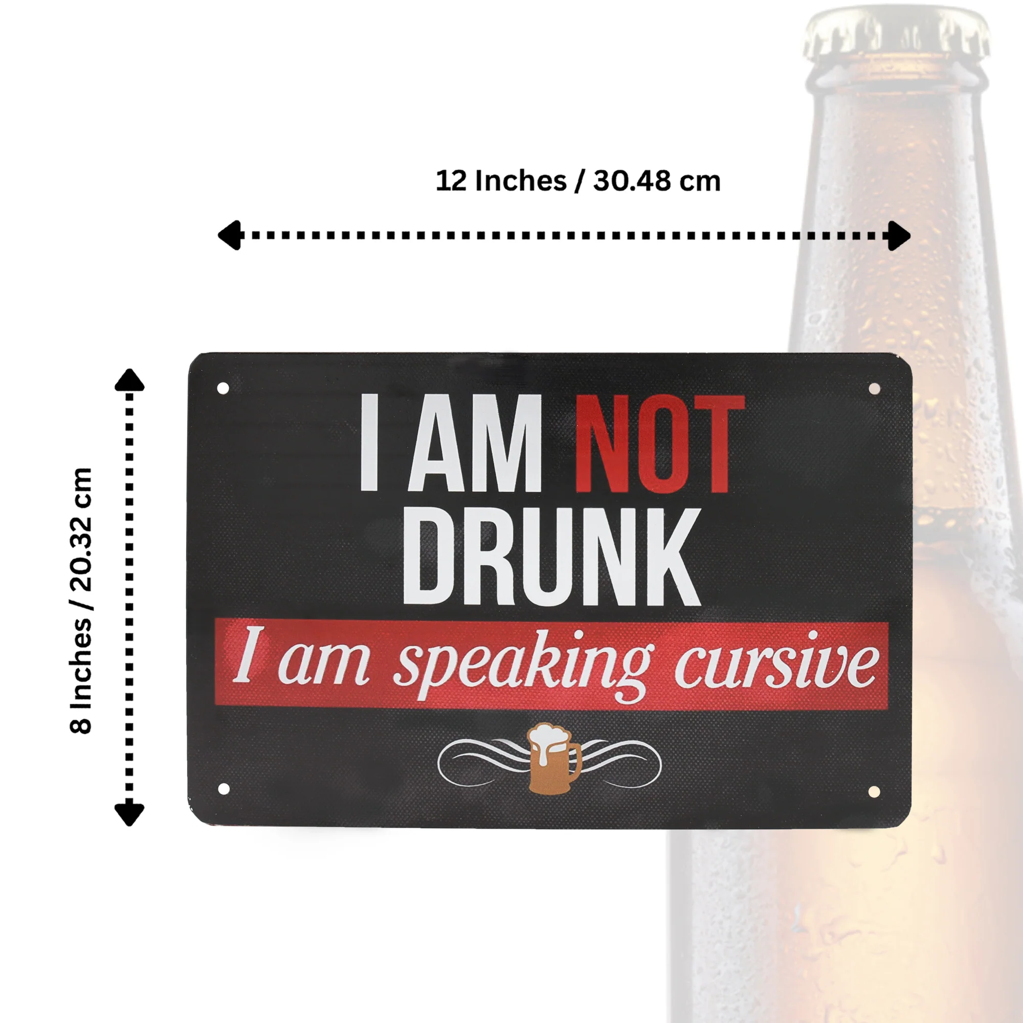 Metal Sign I'm Not Drunk Speaking Cursive Tin Man Cave Garage Decor Bar Wall Art - Image 5