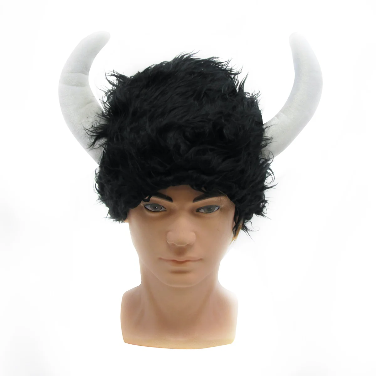 Funny Novelty Furry Viking Helmet Horns Hat Costume Accessory Party Gag Joke Cap - Image 2