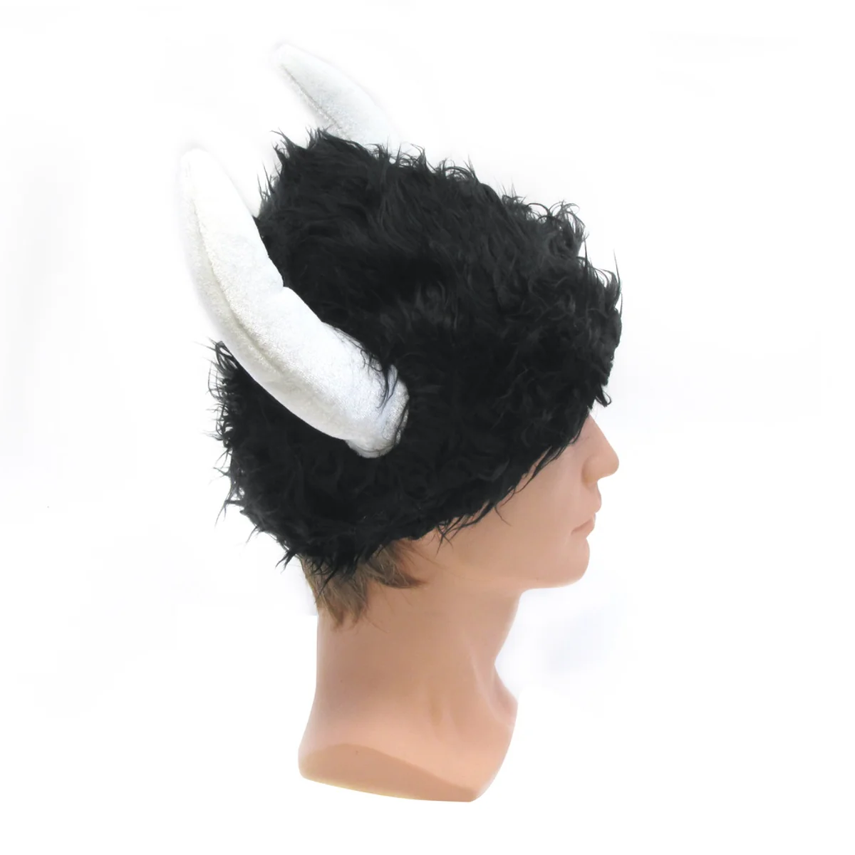Funny Novelty Furry Viking Helmet Horns Hat Costume Accessory Party Gag Joke Cap - Image 3