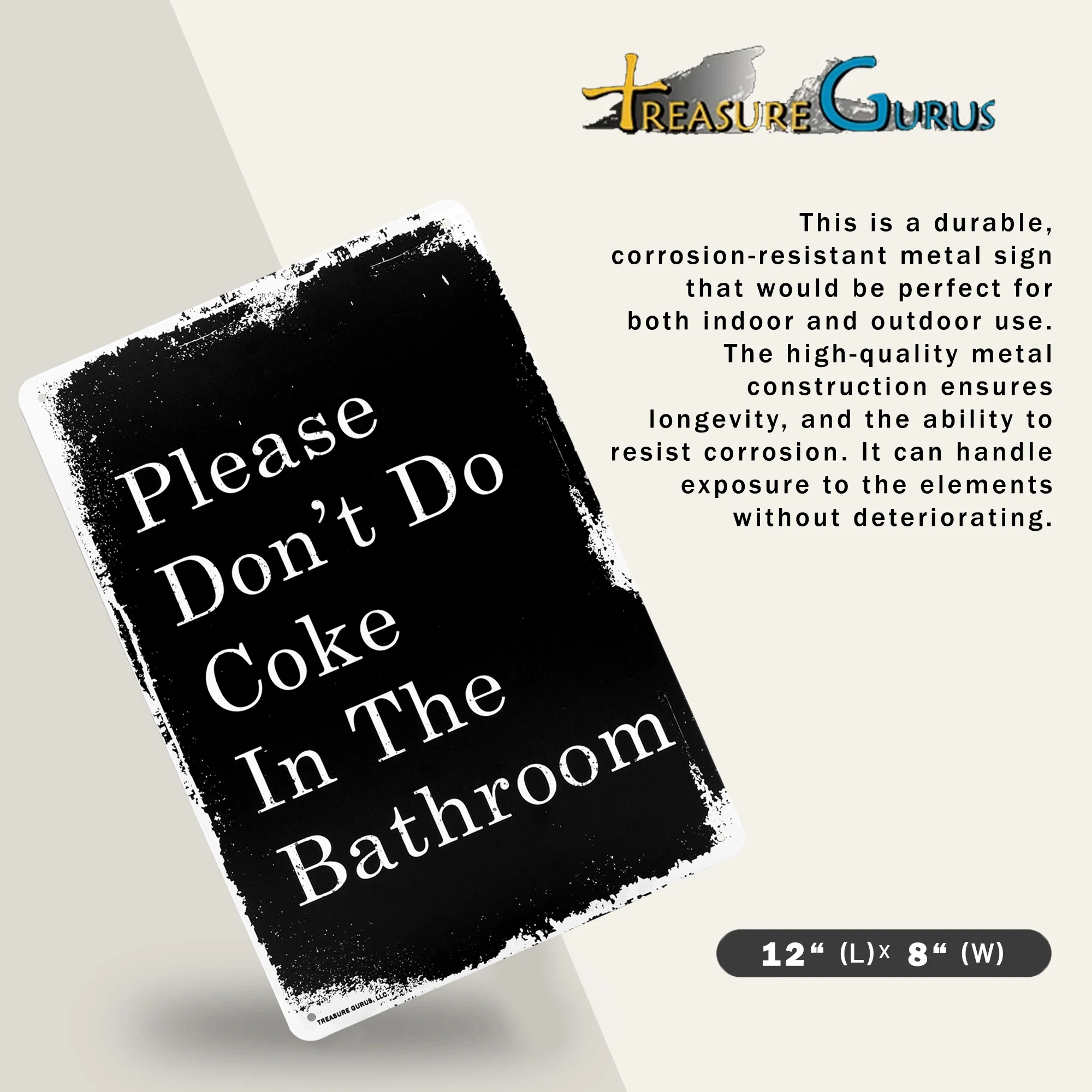 Funny Please Dont Do Coke In The Bathroom Sign Man Cave Home Bar Dorm Room Decor - Image 2