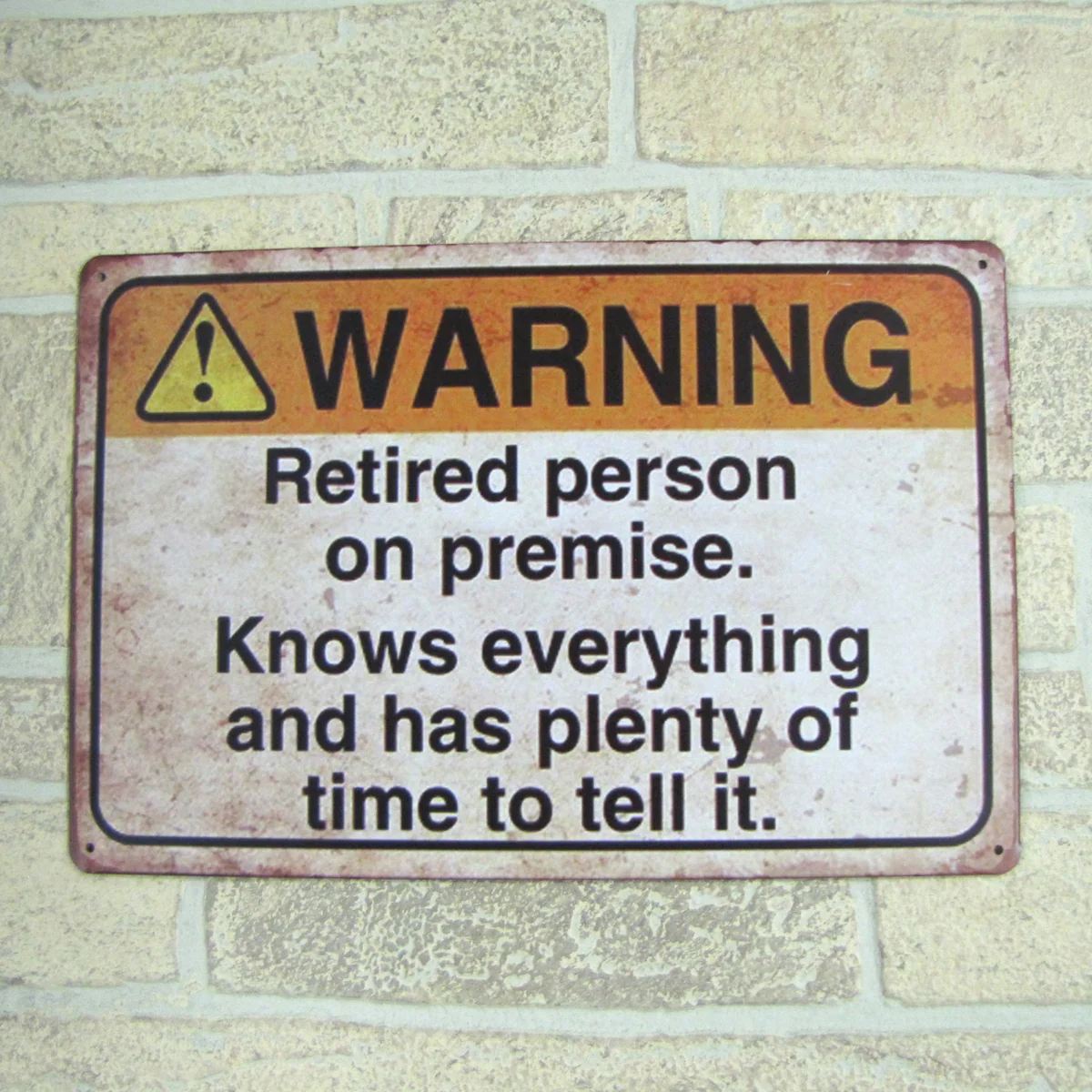 Funny Retired Person Metal Warning Sign Garage Home Wall Decor Novelty Gag Gift - Image 2