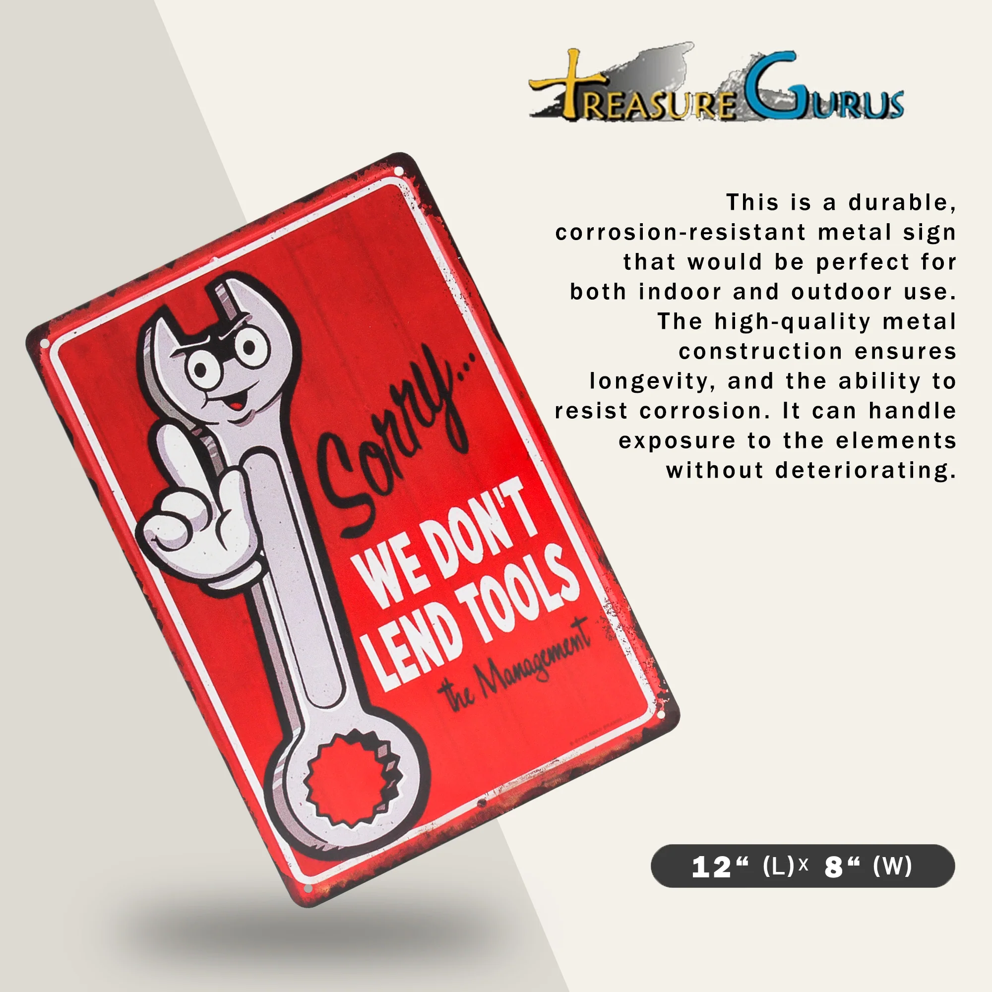 Garage Signs We Dont Lend Tools Metal Shop Wall Decor Mechanic Gifts for Men - Image 2