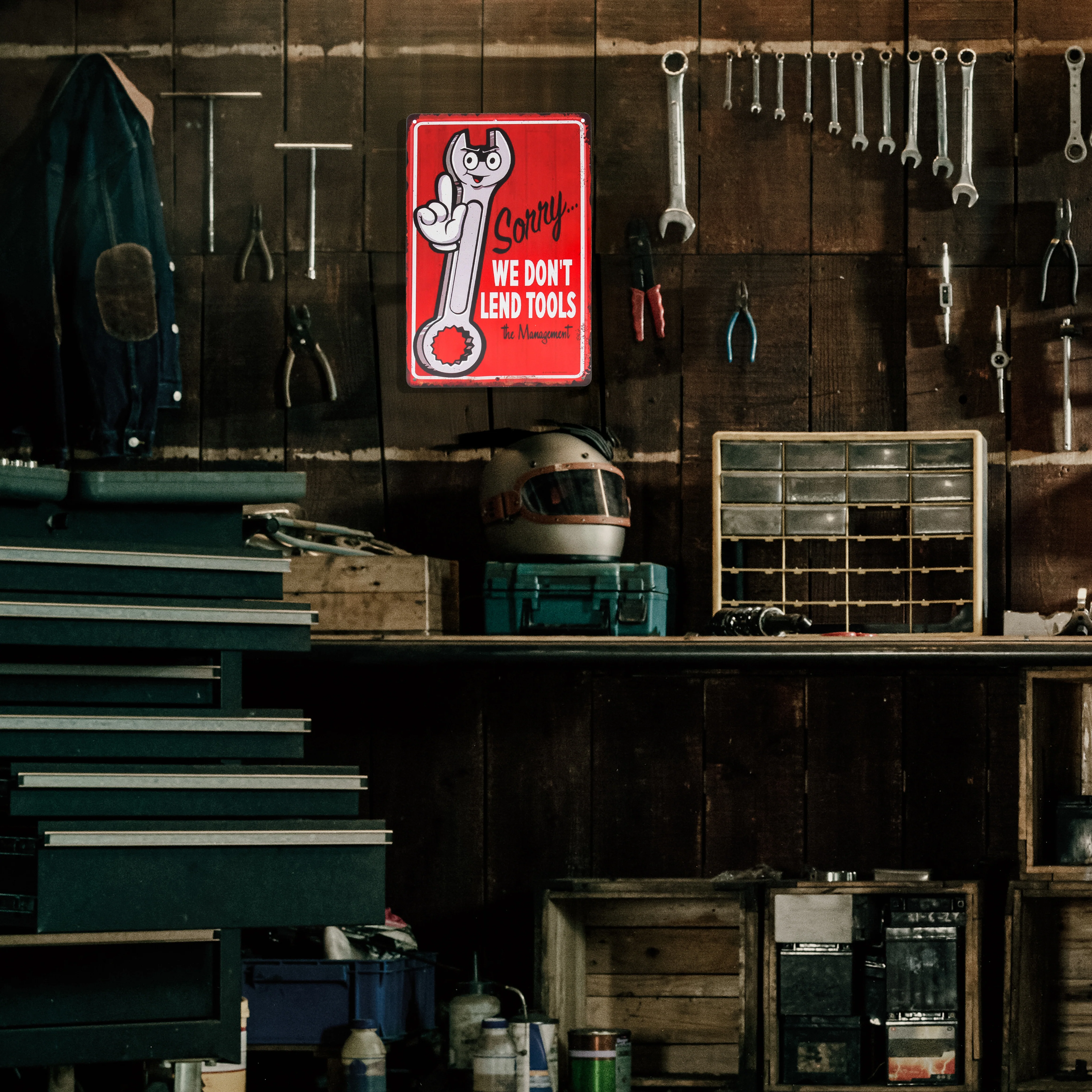 Garage Signs We Dont Lend Tools Metal Shop Wall Decor Mechanic Gifts for Men - Image 6