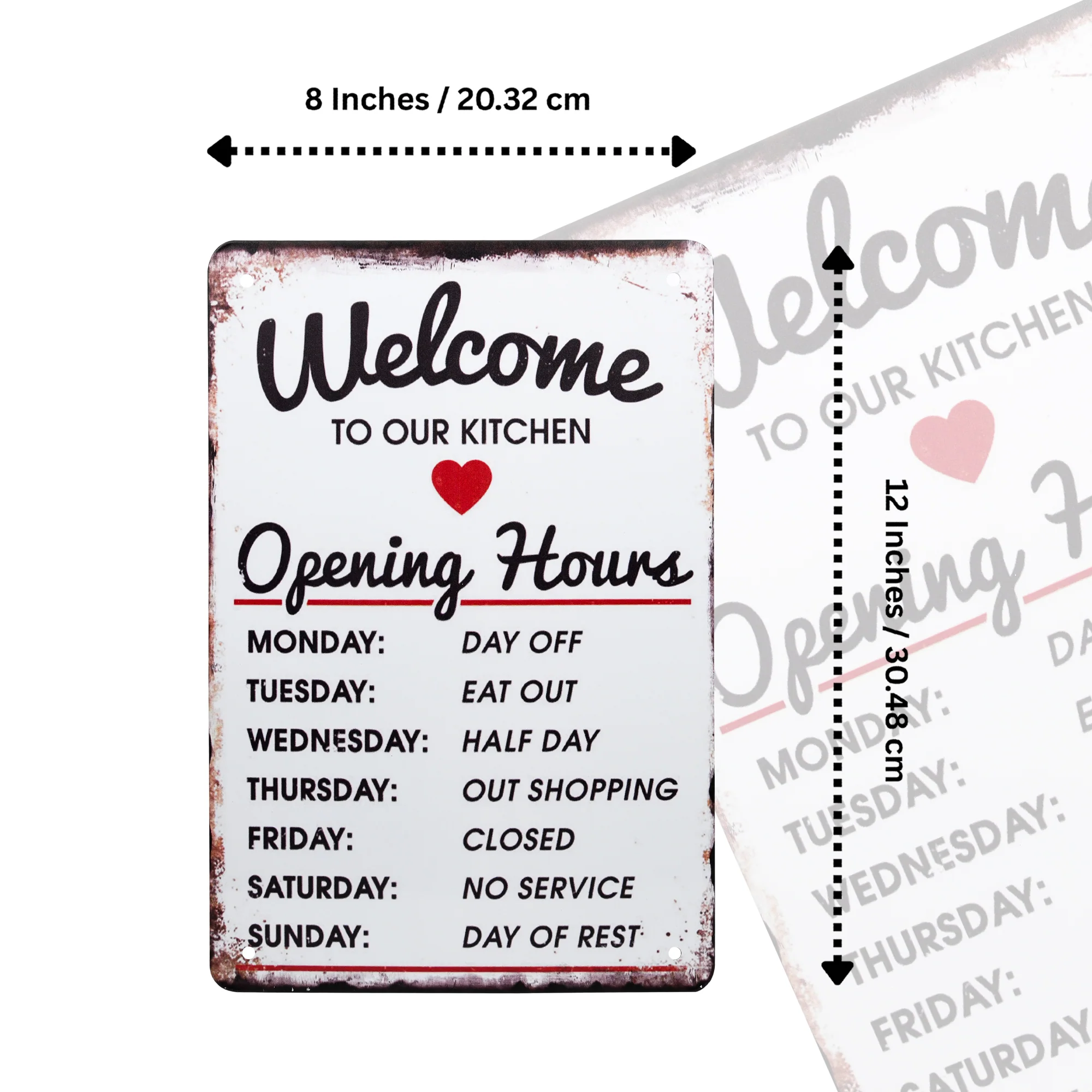 Metal Welcome to Our Kitchen Funny Menu Sign Farmhouse Wall Decor Rustic Poster - Image 6