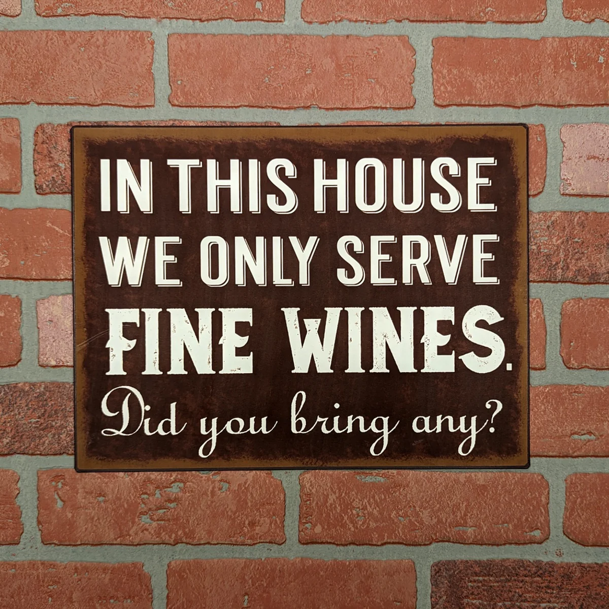 Funny Rustic We Serve Fine Wines Tin Sign Home Bar Kitchen Decor Metal Wall Art - Image 3