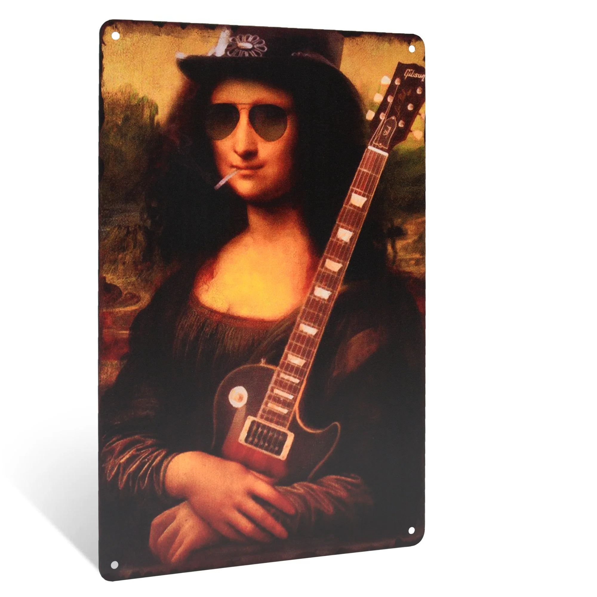 Metal Sign Slash Mona Lisa Funny Wall Art Rock and Roll Bedroom Music Room Decor