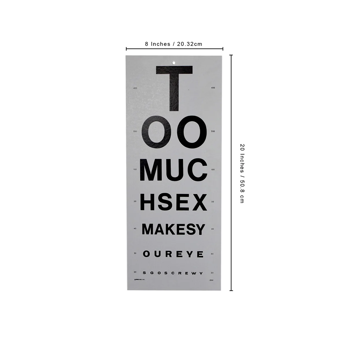 Funny Too Much Sex Eye Chart Sign Vision Poster Man Cave Home Bar Wall Decor - Image 3