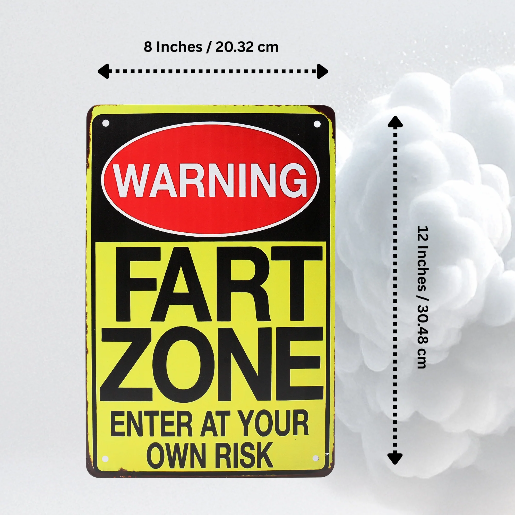Warning Fart Zone Funny Metal Sign for Man Cave Garage Dorm Room Decor Wall Art - Image 5