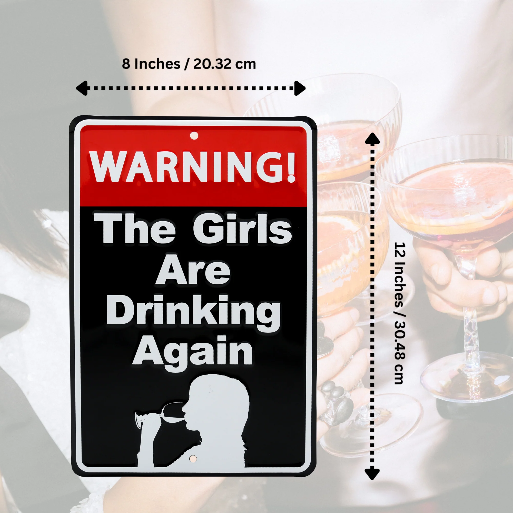 Metal Sign Funny Warning Girls Drinking Man Cave Bar Accessories Home Room Decor - Image 5