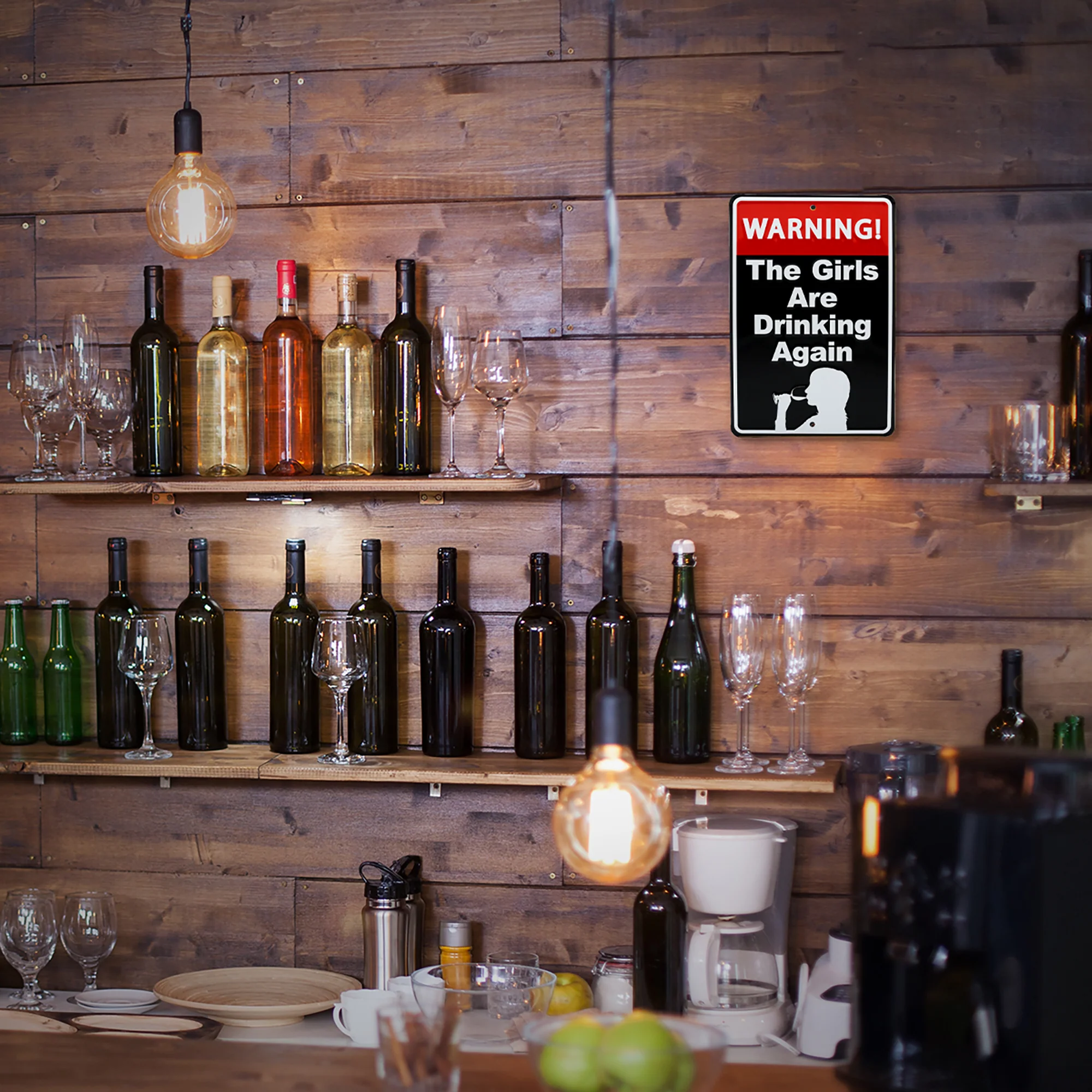 Metal Sign Funny Warning Girls Drinking Man Cave Bar Accessories Home Room Decor - Image 7