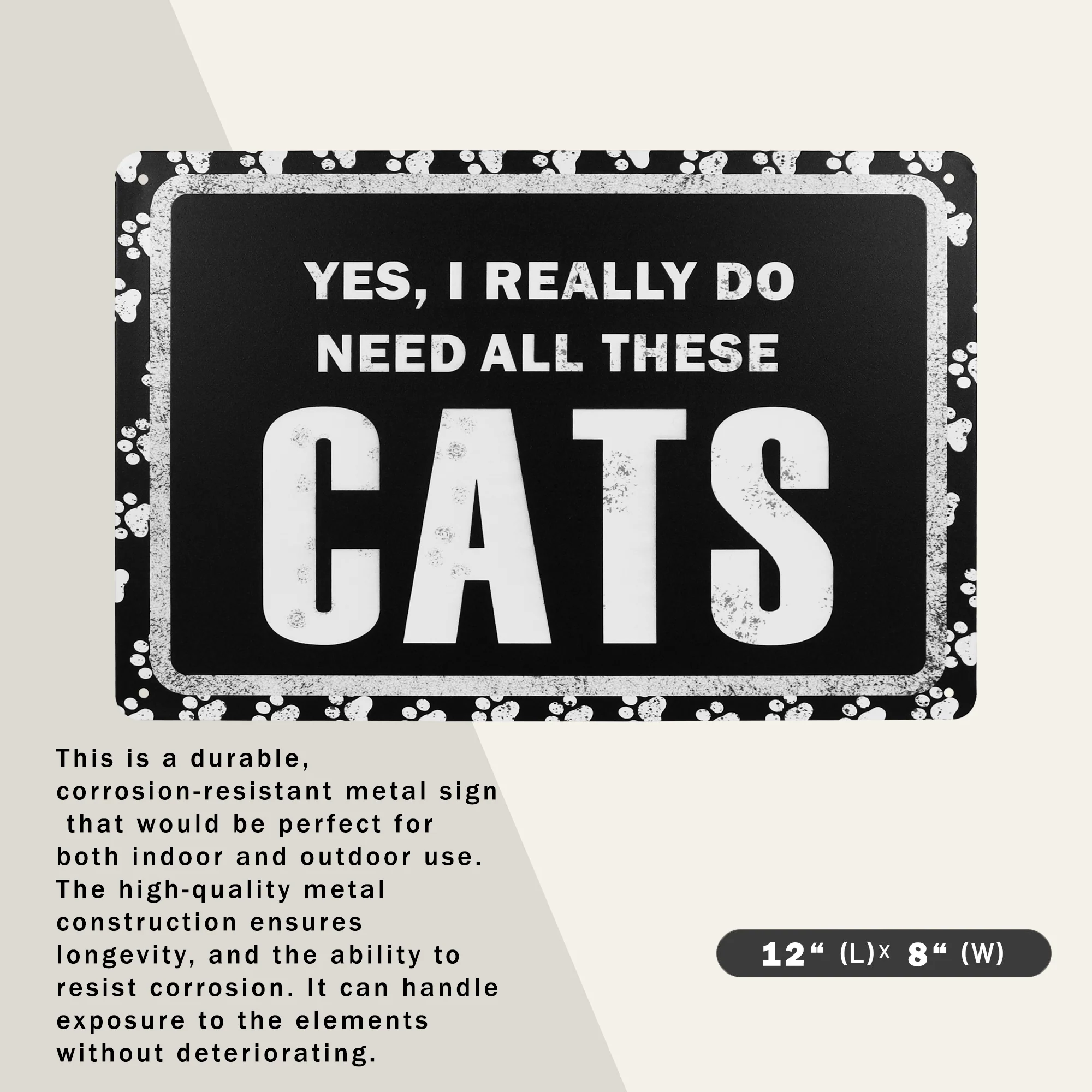 Funny Yes I Really Do Need All These Cats Sign Wall Art Living Room Home Decor - Image 2