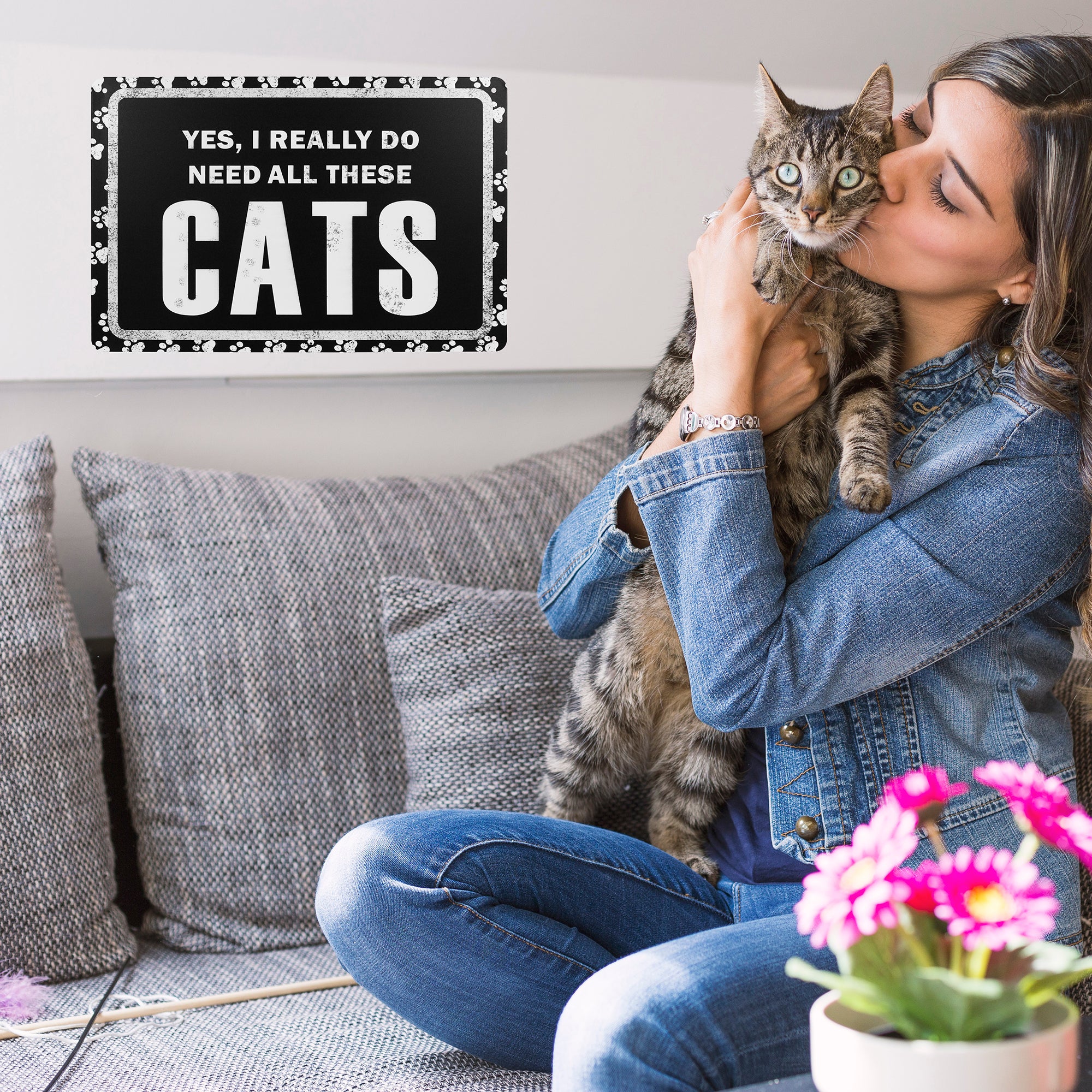 Funny Yes I Really Do Need All These Cats Sign Wall Art Living Room Home Decor - Image 8