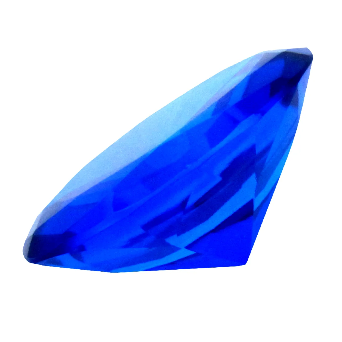 Giant 60mm Cut Glass Cobalt Blue Diamond Jewel Paperweight - Image 2