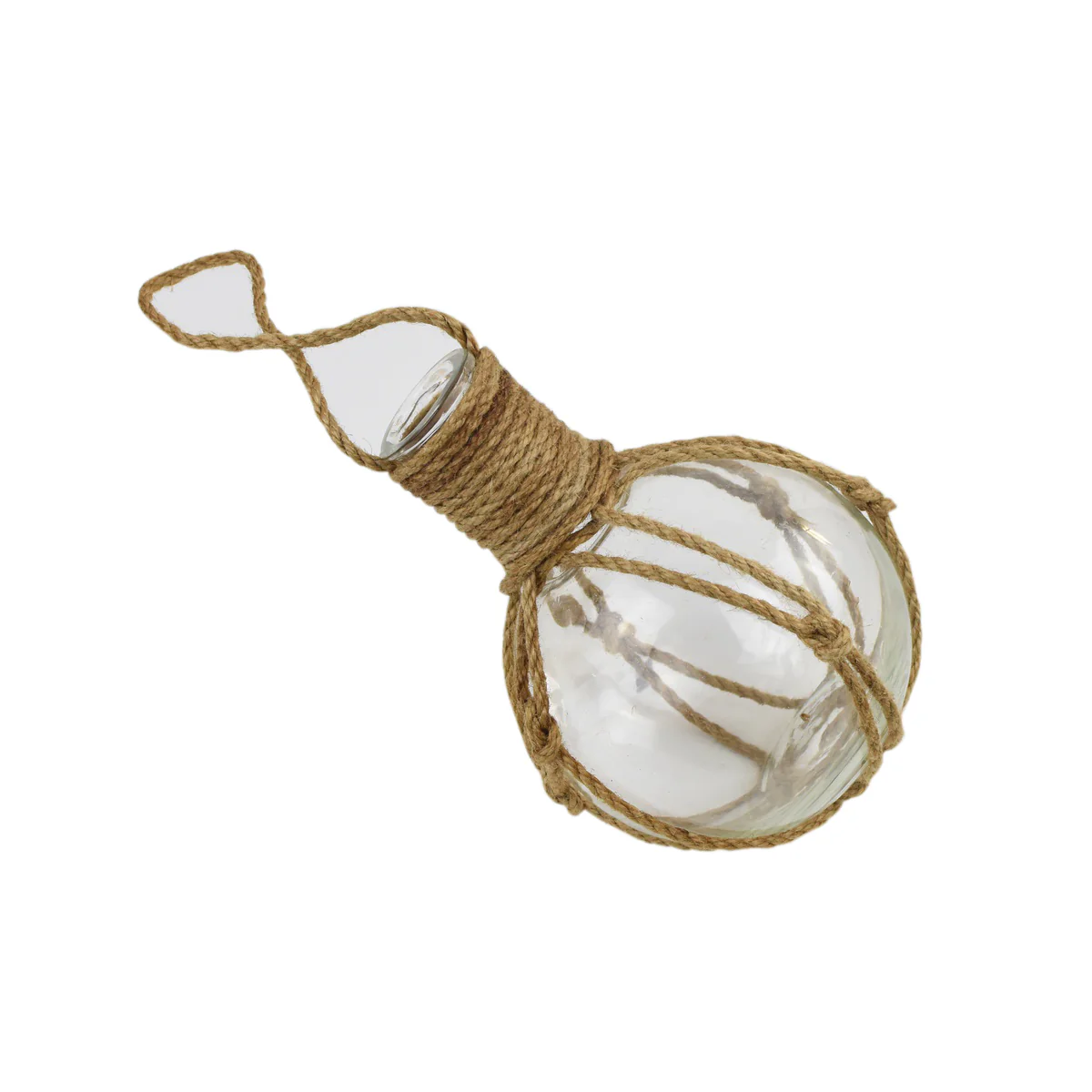 Glass Bottle Knotted Jute Rope Plant Hanging Flower Bud Vase Coastal Home Decor - Image 2
