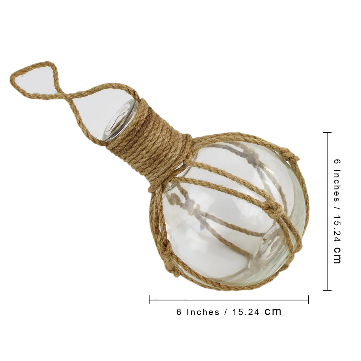 Glass Bottle Knotted Jute Rope Plant Hanging Flower Bud Vase Coastal Home Decor - Image 3