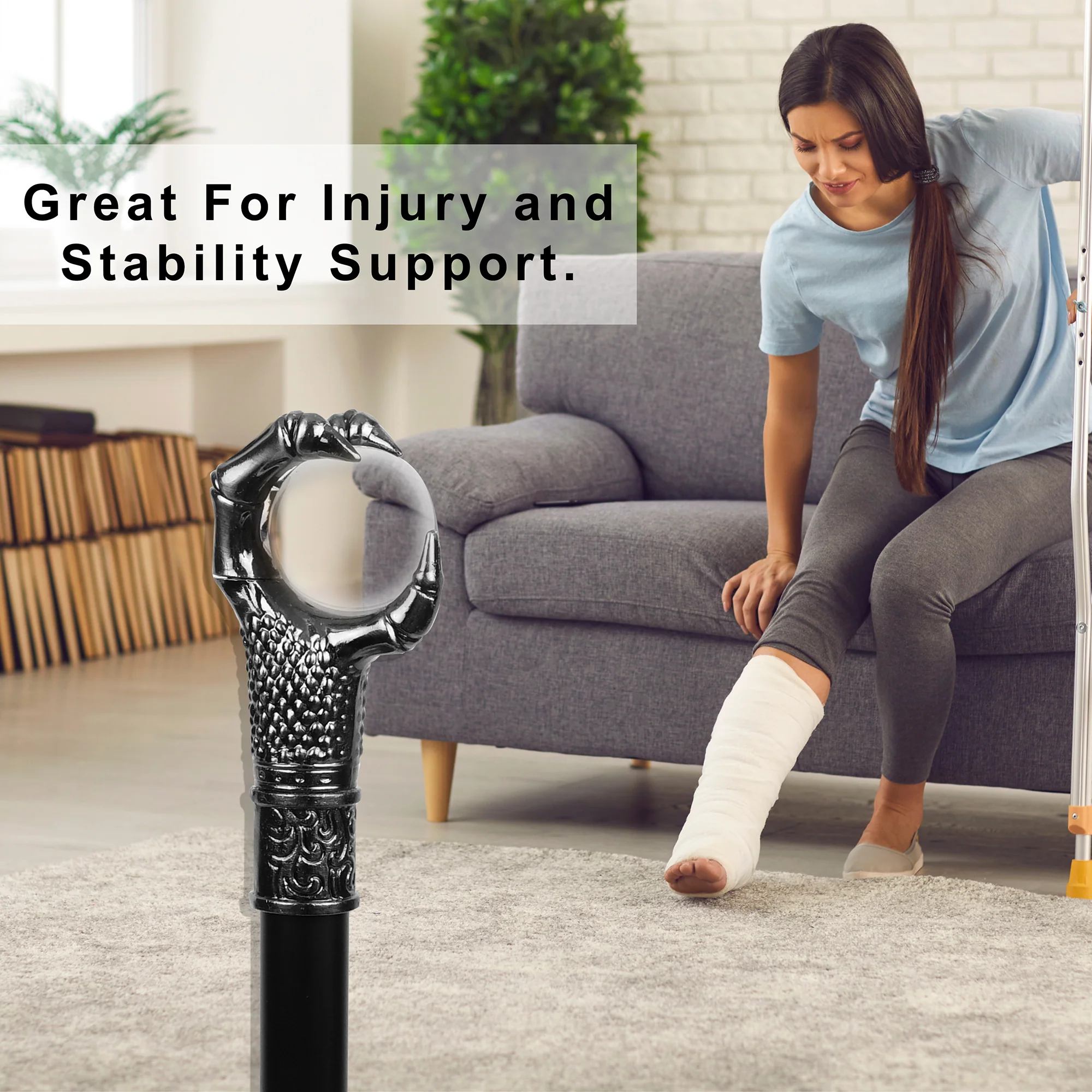 Glass Clear Ball Dragon Claw Cane Walking Canes Women Men Cosplay Gothic Decor - Image 8